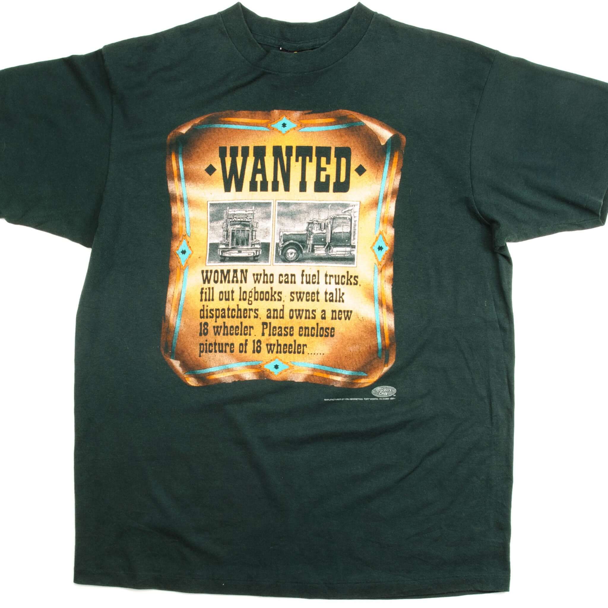 Vintage 3D Emblem Trucker Only T-Shirt 1993 Size XL Made in USA - Retro Graphic Tee for Men, Classic Trucker Style, Comfortable Cotton Shirt for Casual Wear, Road Trips & Motorcycle Rides