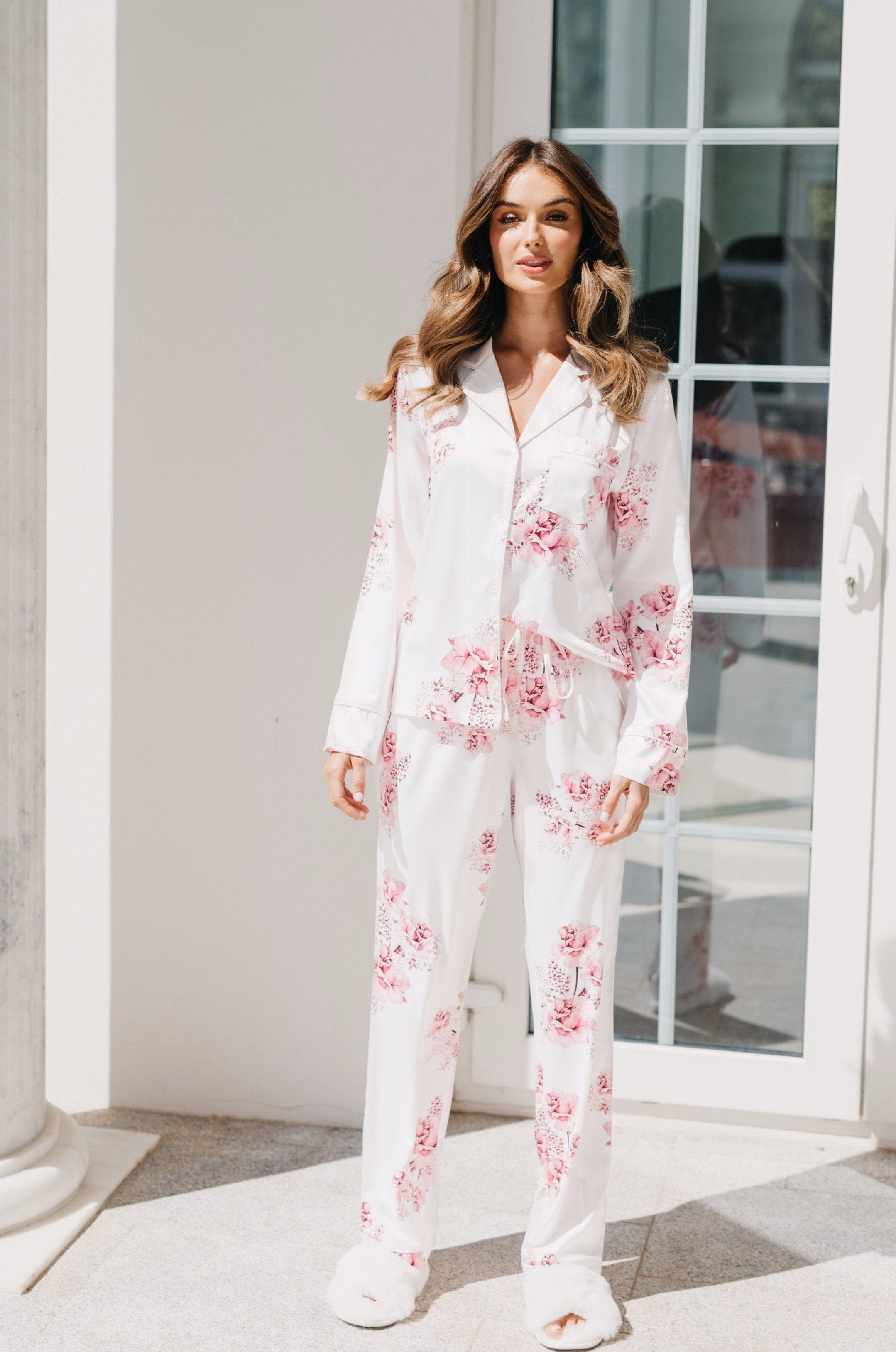 Katerina Floral Printed Pajama Set for Women - Soft & Comfortable Sleepwear - Perfect for Lounging, Bedtime & Relaxing at Home