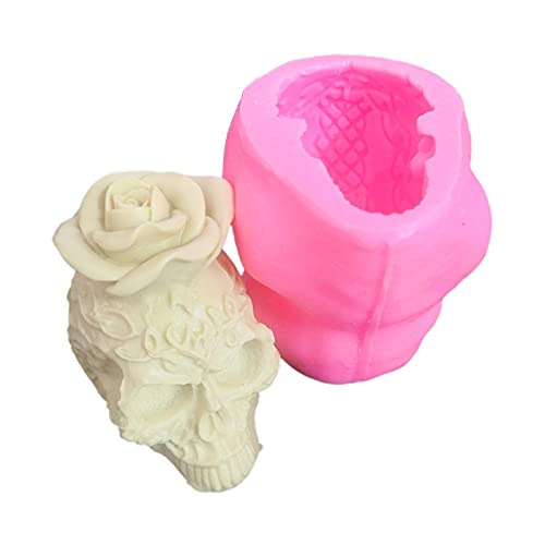 3D Flower Skull Candle & Soap Mold - DIY Epoxy Wax Molds for Handmade Aromatherapy Candles, Soap Making - Perfect for Halloween, Gothic Decor, Home & Party Decoration