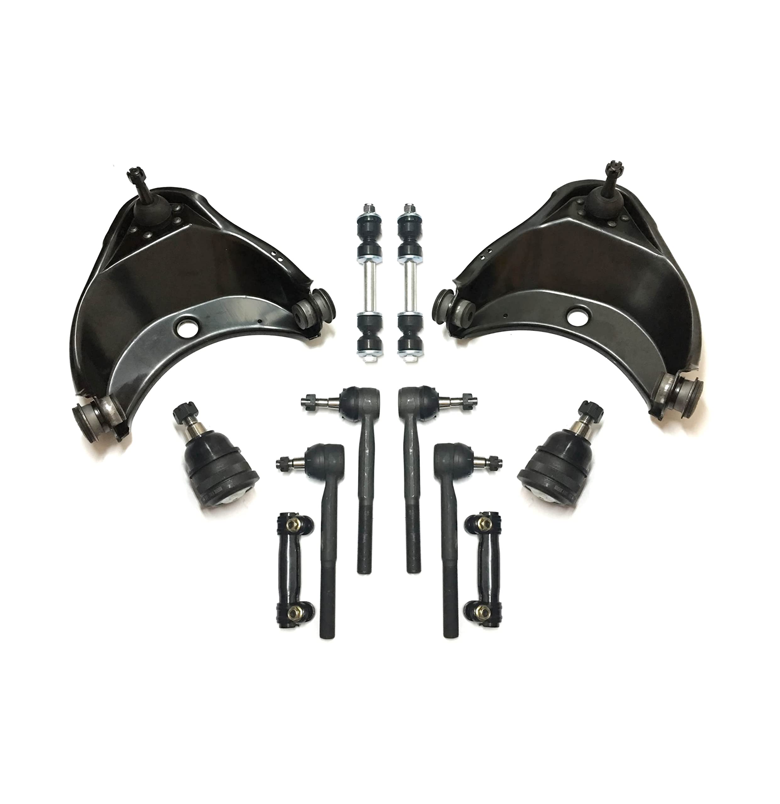 12-Piece Front Suspension Kit for GMC C1500 & C1500 Suburban - Outer/Inner Tie Rod Ends, Adjusting Sleeves, Sway Bar Links, Upper Control Arm, Lower Ball Joints - Improve Handling & Ride Comfort for Pickup Trucks & SUVs