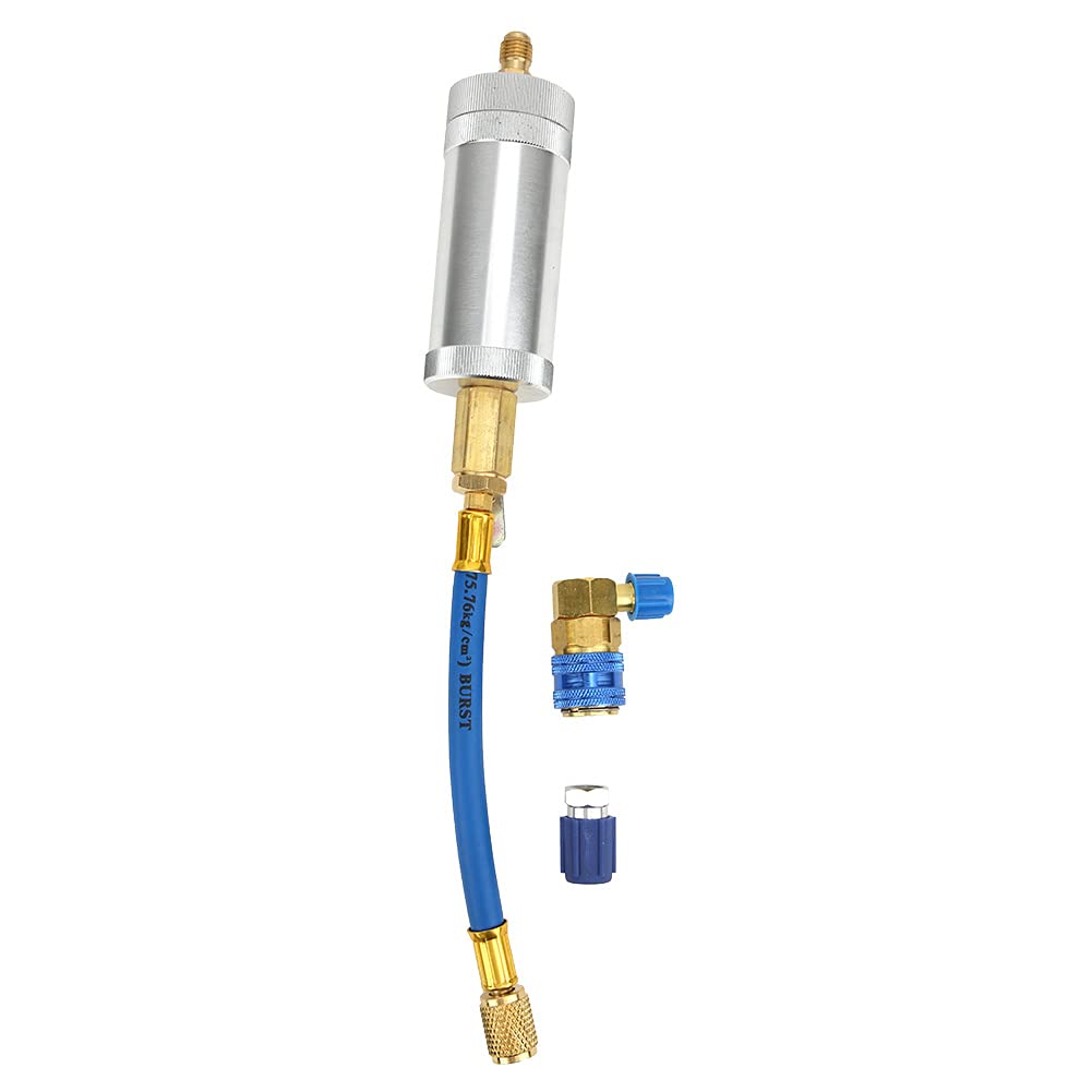 Professional A/C Injection Tool for R134A, R12, R22 Refrigerants - Air Conditioning System Refrigerant Injector with UV Dye for Leak Detection | Ideal for Auto AC Repair & HVAC Maintenance