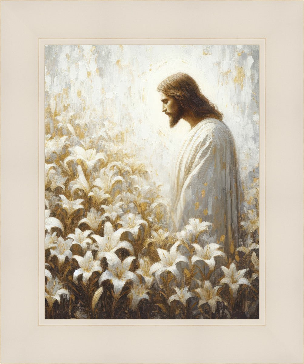 Consider The Lilies - Inspirational Christian Wall Art Decor for Home & Office | Perfect for Living Room, Bedroom, Church & Gift Giving