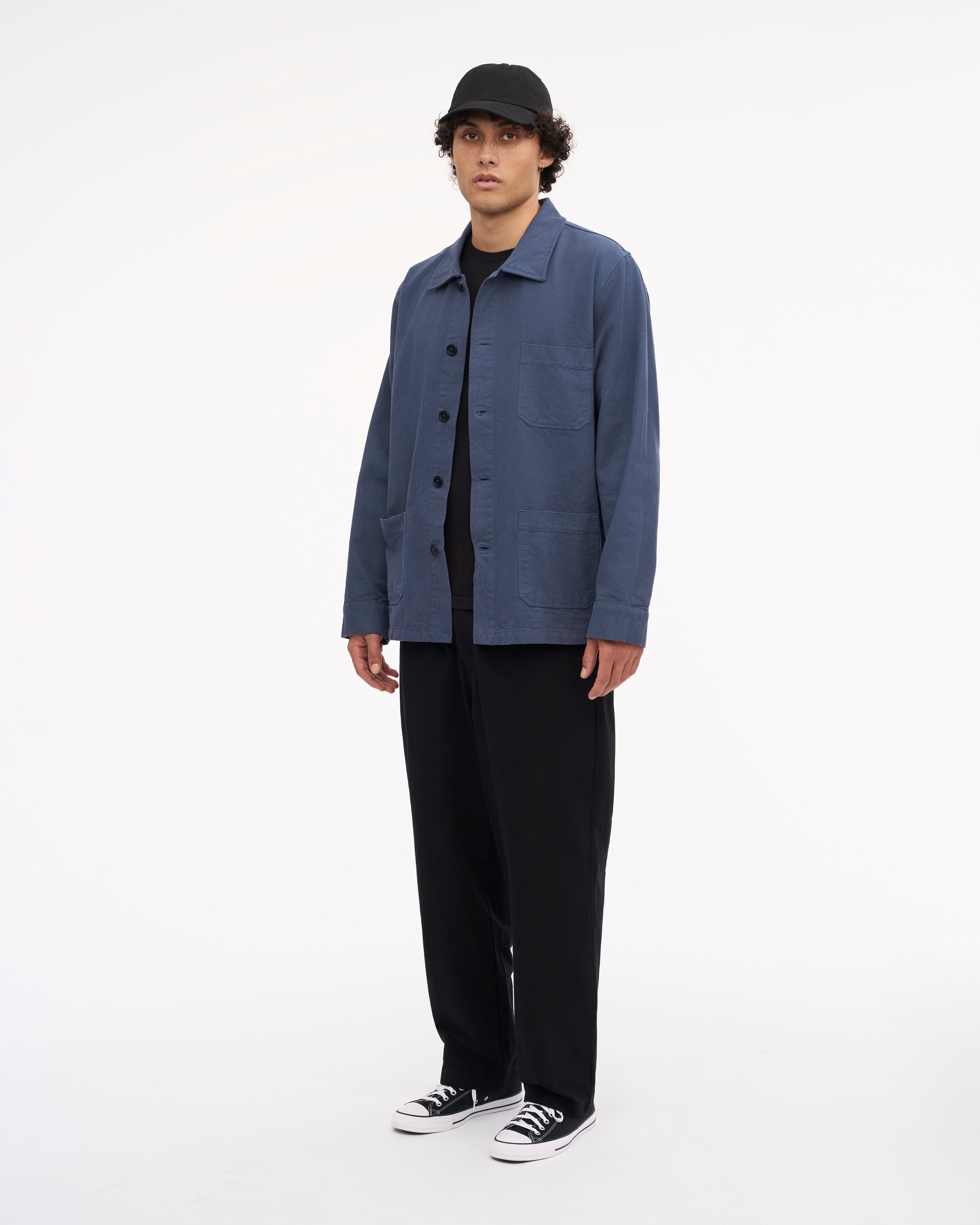 Premium Organic Cotton Workwear Jacket for Men & Women - Eco-Friendly Petrol Blue - Ideal for Outdoor Work, Hiking & Casual Wear