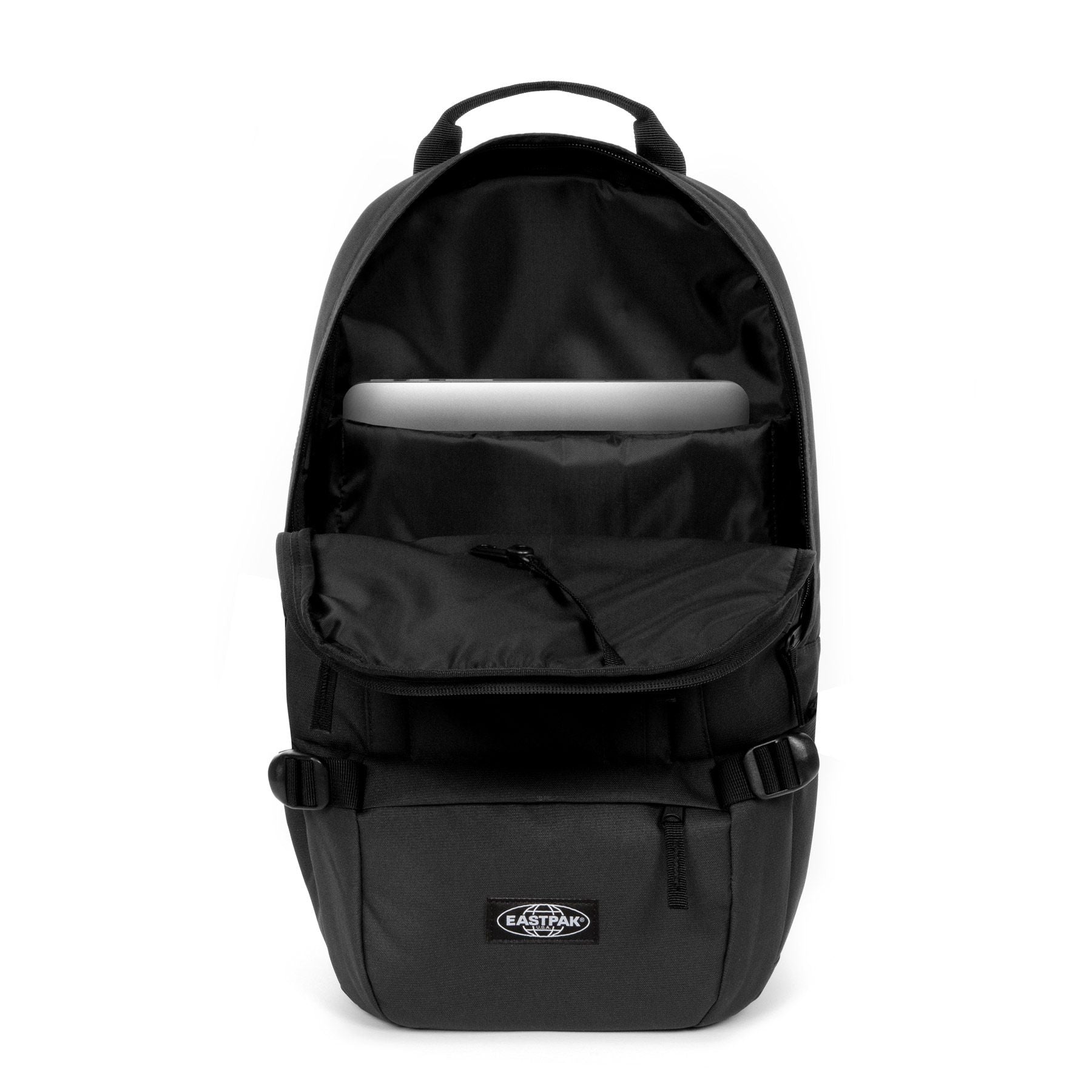 Eastpak Floid CS Backpack - Durable Mono Black Laptop Bag for School, Work & Travel | Stylish & Functional Daypack for Students & Professionals