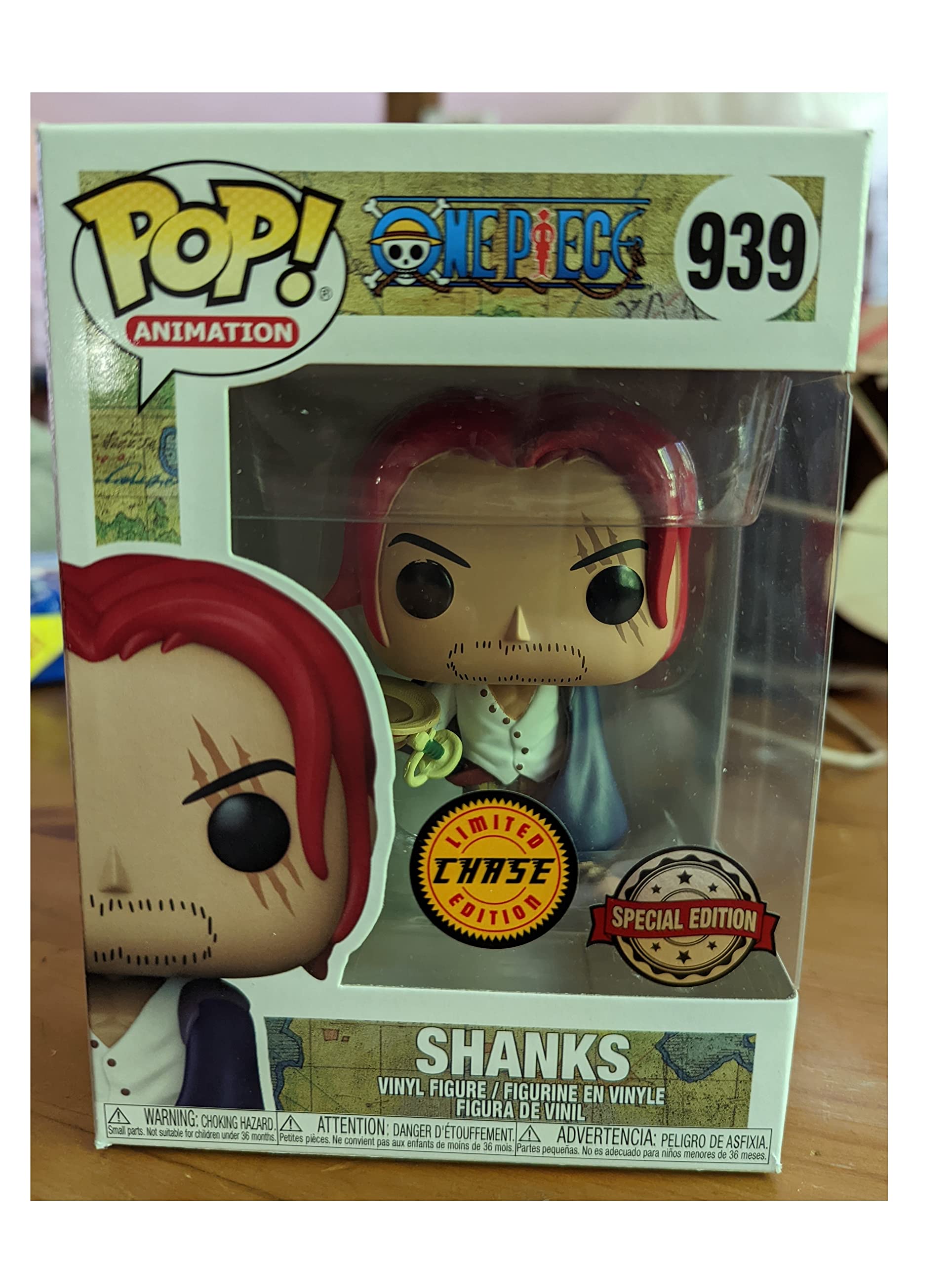 Funko Pop! Shanks Chase Exclusive Vinyl Figure - One Piece Anime Collectible for Fans - Perfect for Display, Gifts, and Anime Collections