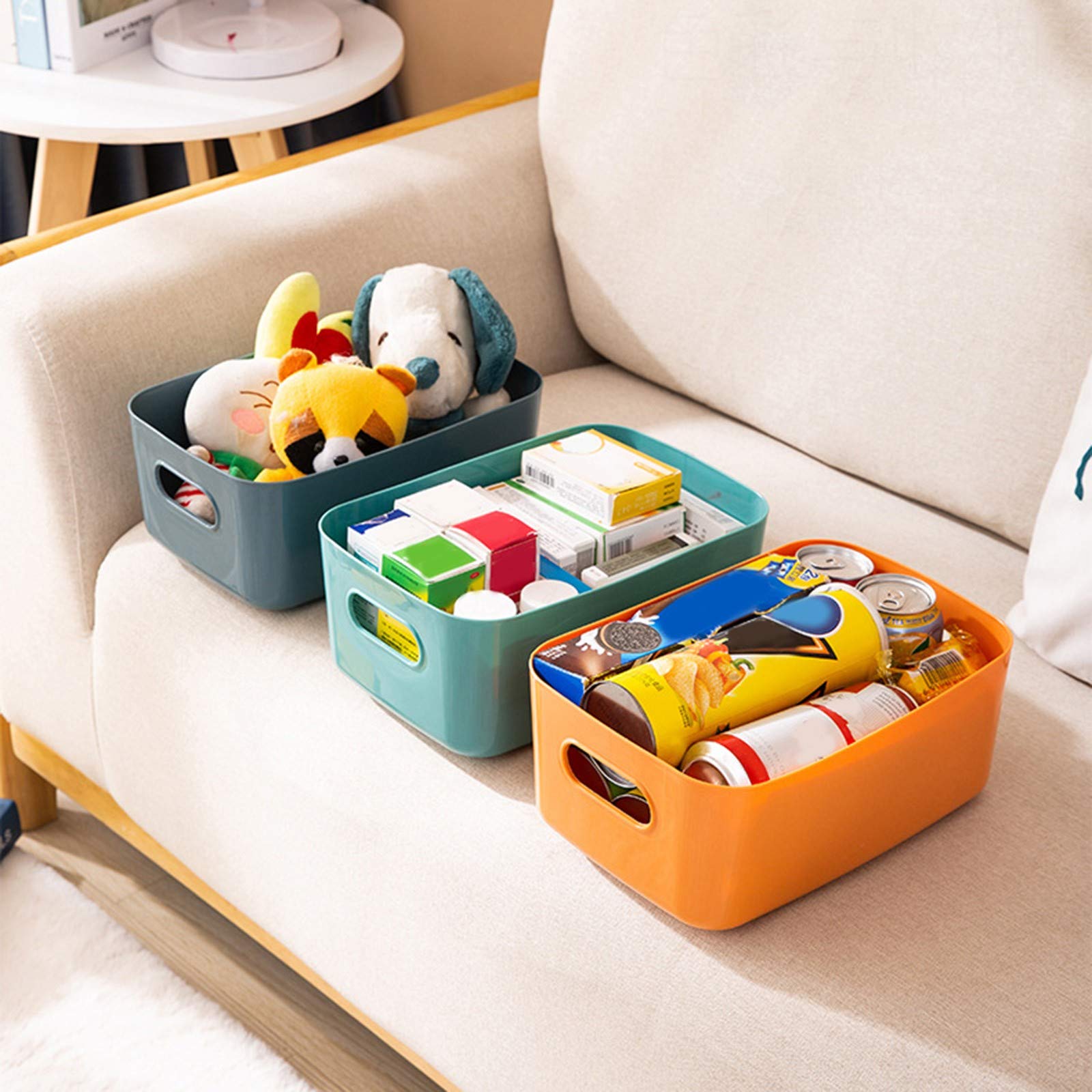 QQtangYA Plastic Storage Basket - Small Pantry Organizer for Shelves, Kitchen, Bathroom & Home Organization (Size B, One Size) - Perfect for Storing Fruits, Vegetables, Toys & Household Items
