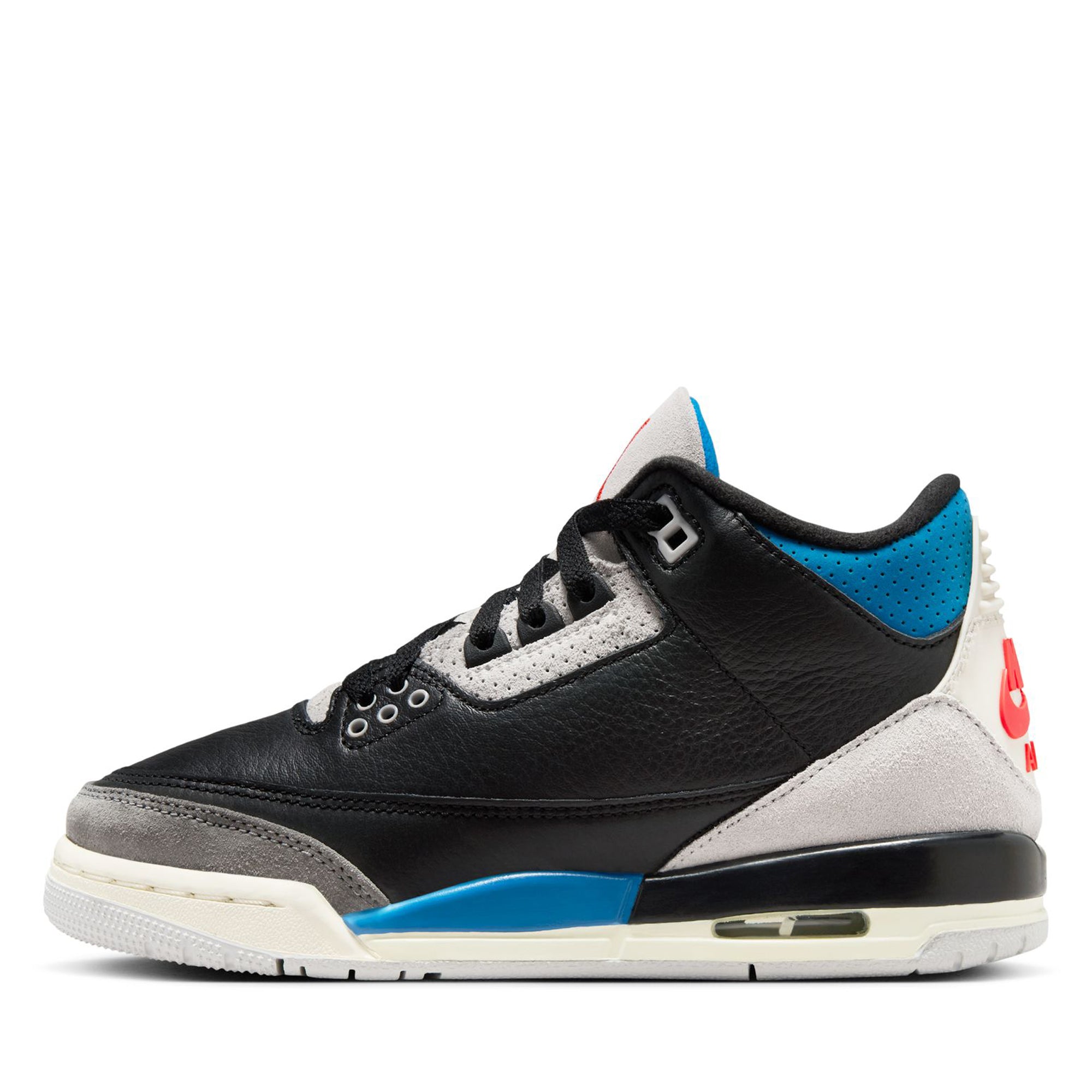 Air Jordan 3 Retro OG 'Rare Air' GS Sneakers - Black/Chile Red Basketball Shoes for Kids - Perfect for School, Sports & Casual Wear