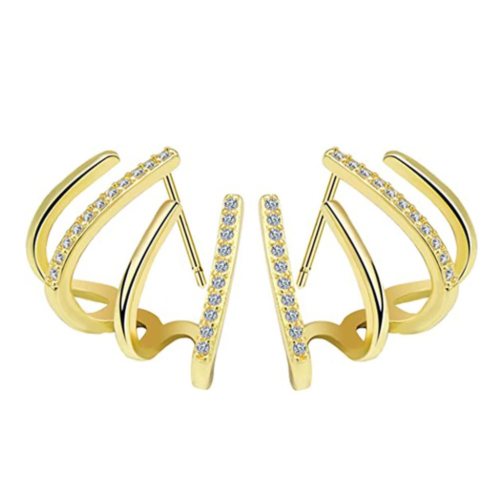 GALPADA Women's Claw Earrings - Zircon Stud Ear Cuff Hoop Earrings for Girls, Needle Claw Stud Earrings with Ear Wrap Cuff Piercing | Perfect for Parties, Weddings & Everyday Wear