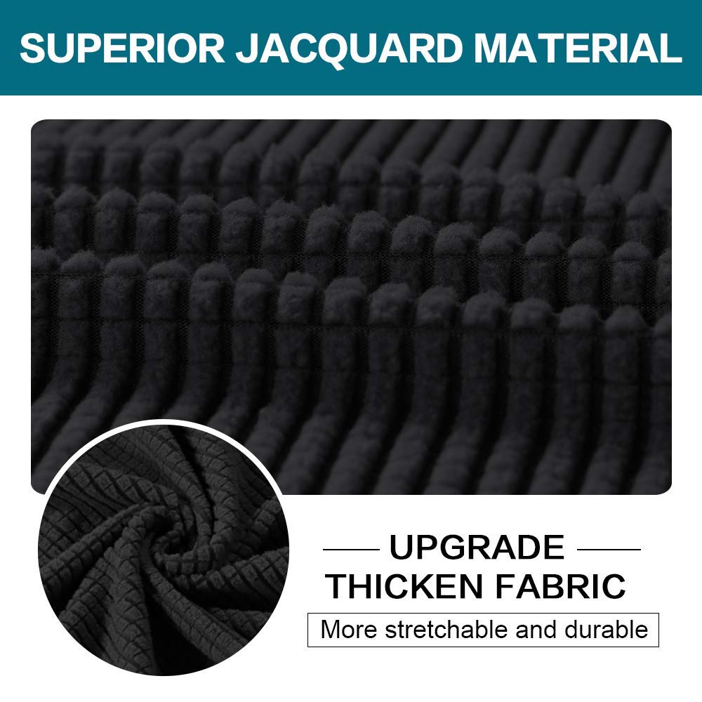 Turquoise Black Sofa Cover Set - 3 Seat Couch Cover & 2 Seat Loveseat Cover - Stretchable Furniture Protector for Living Room, Bedroom, and Office Use
