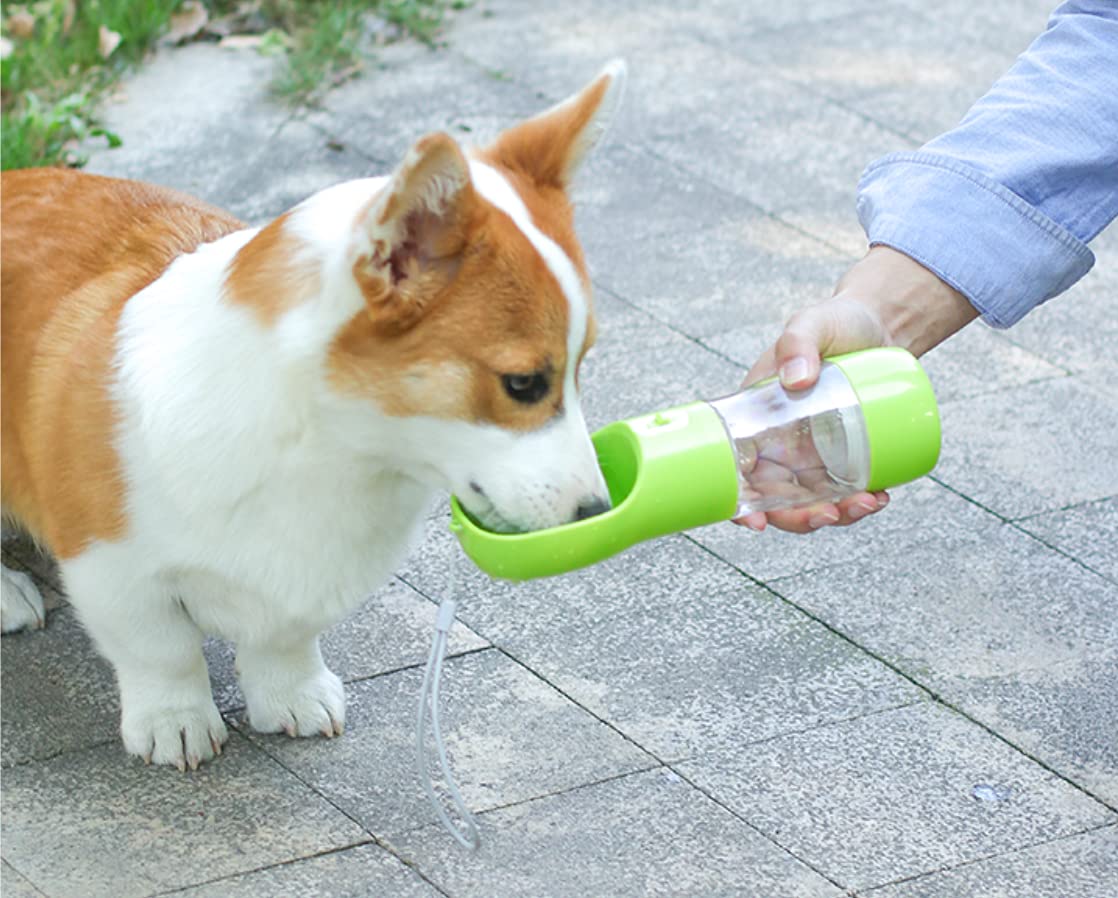 Portable Leak-Proof Dog Water Bottle & Food Dispenser - Outdoor Travel Water Bowl for Dogs and Cats (Blue) - Perfect for Hiking, Camping, and Daily Walks