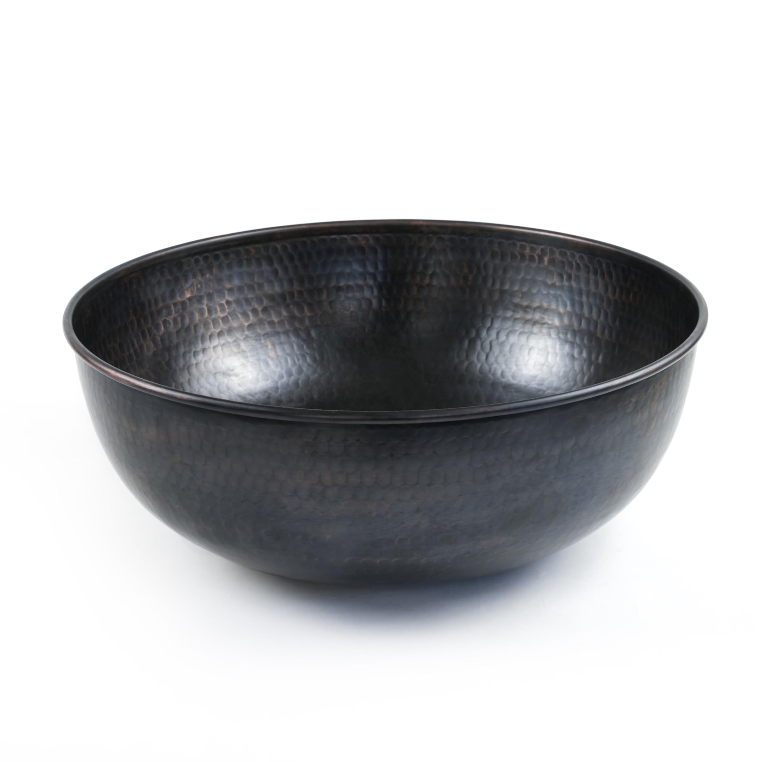 Handmade Hammered Copper Pedicure Bowl - 14 Inch Large Foot Soaking Basin for Spa & Home Relaxation | Portable Pedicure Tub for Self-Care & Gift | 100% Pure Solid Copper (Dark Copper) | Perfect for At-Home Spa Days, Pedicures & Foot Therapy