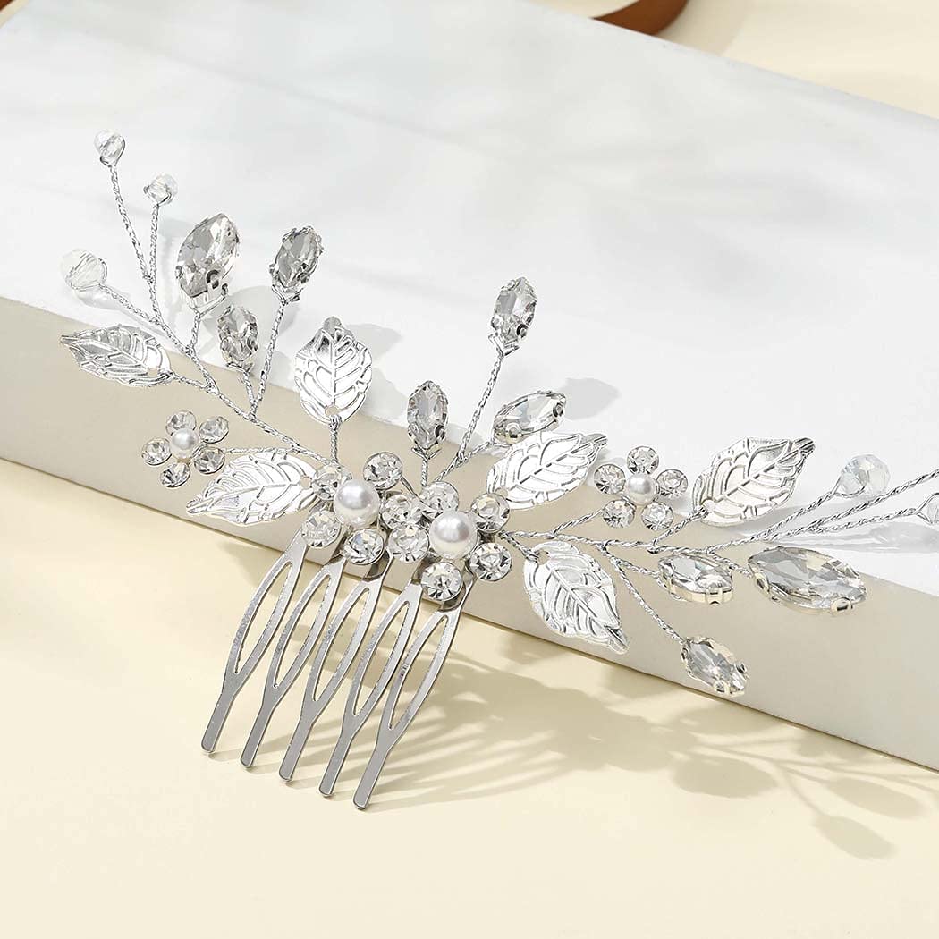 Silver Crystal Wedding Hair Comb - Bridal Hair Accessories for Women & Girls - Perfect for Weddings & Parties