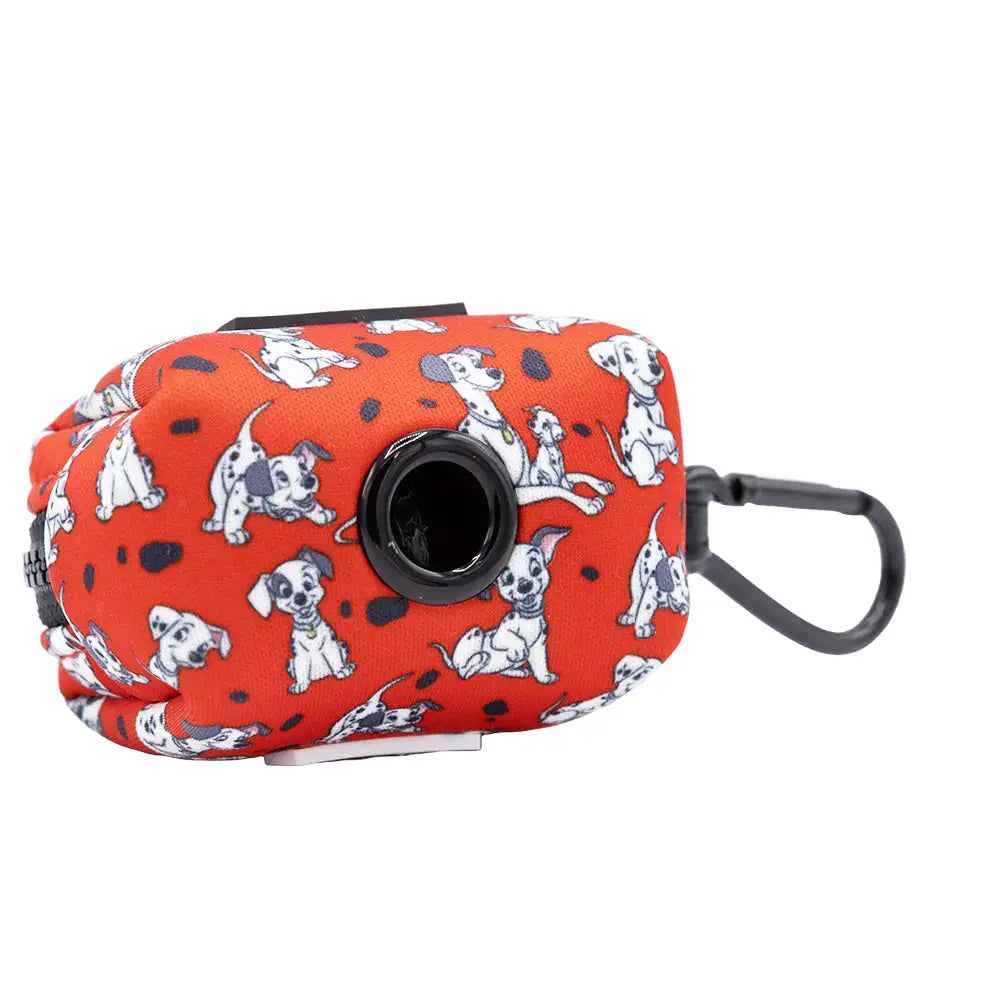 Disney 101 Dalmatians Dog Waste Bag Holder - Portable Poop Bag Dispenser for Dogs, Leash Attachment for Walking, Hiking & Travel