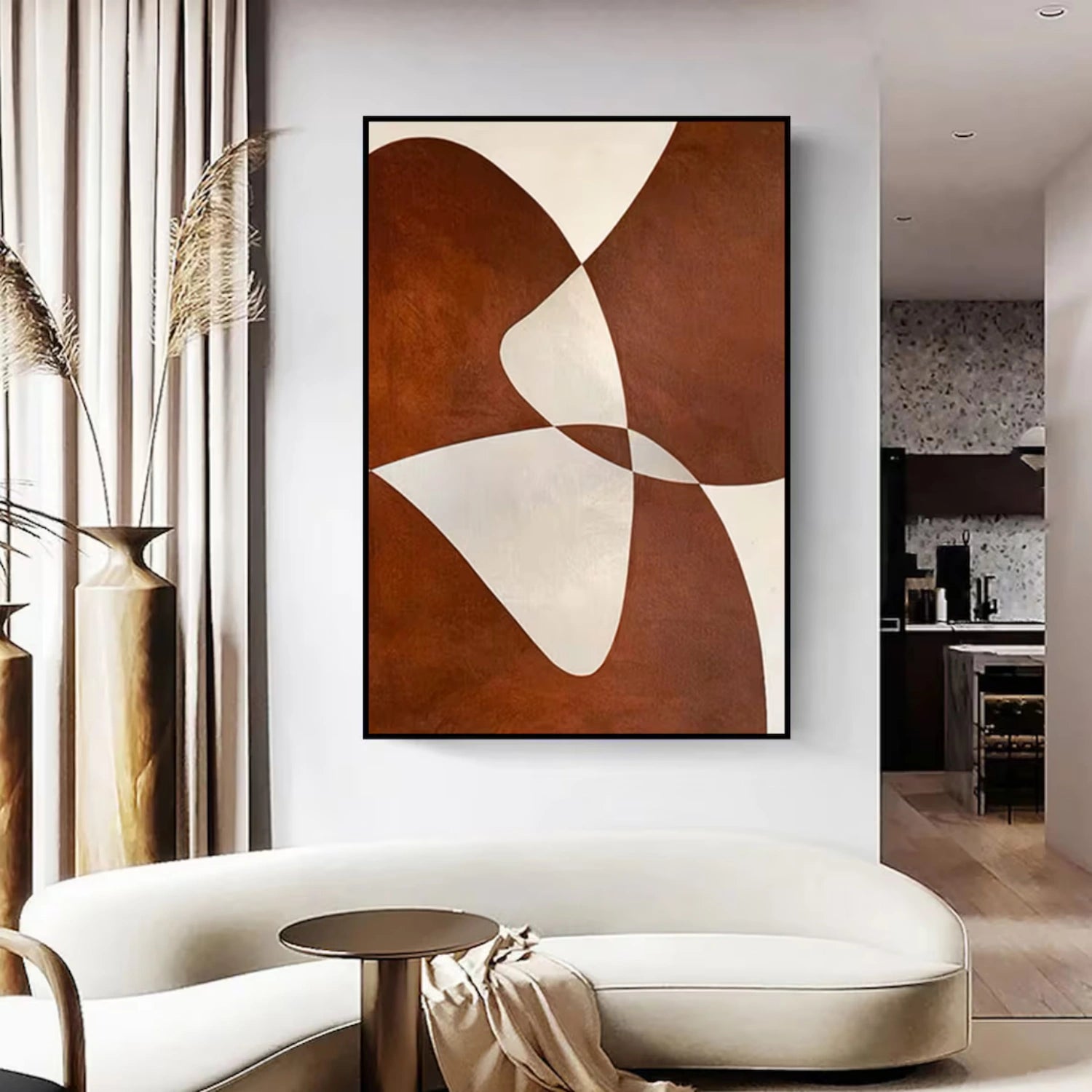 Beige & Brown Abstract Wall Art Print #BB132 - Modern Home Decor for Living Room, Bedroom & Office