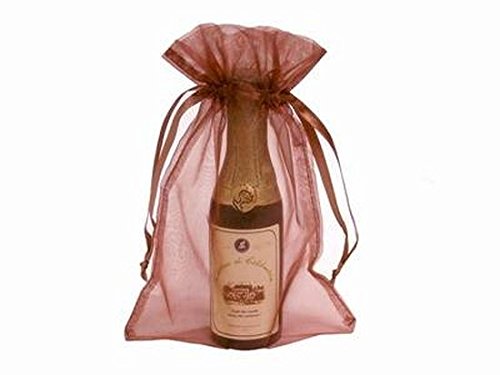 60 Pcs 6x9 Inch Chocolate Brown Organza Favor Bags - Elegant Wedding Party Favors, Jewelry Pouches, Candy Gift Bags for Bridal Showers, Baby Showers & Birthday Parties