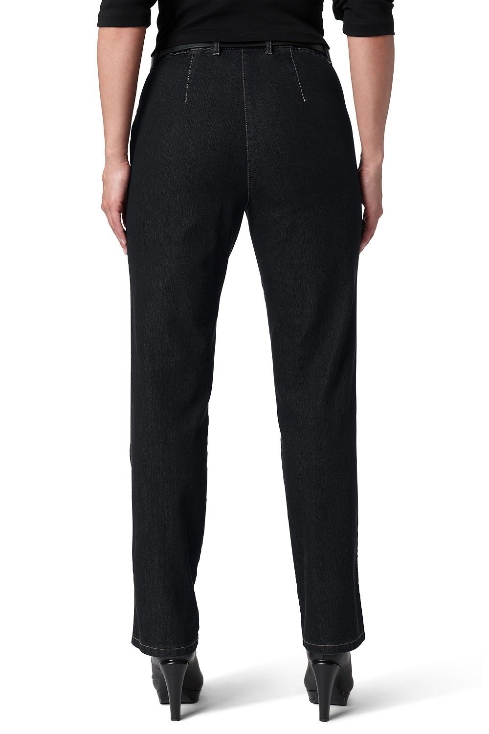 Ulla Popken Women's Plus Size Slim Fit Stretch Denim Jeans - Black, Size 32 (629392-11) | Comfortable & Stylish for Casual Wear, Office & Everyday Outfits