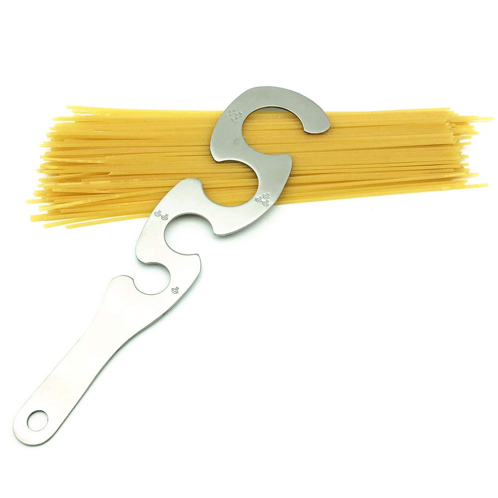Stainless Steel Spaghetti Measurer with 4 Holes - S-Shaped Pasta Portion Tool for Perfect Spaghetti Serving | Essential Kitchen Gadget for Cooking, Meal Prep & Italian Cuisine Lovers