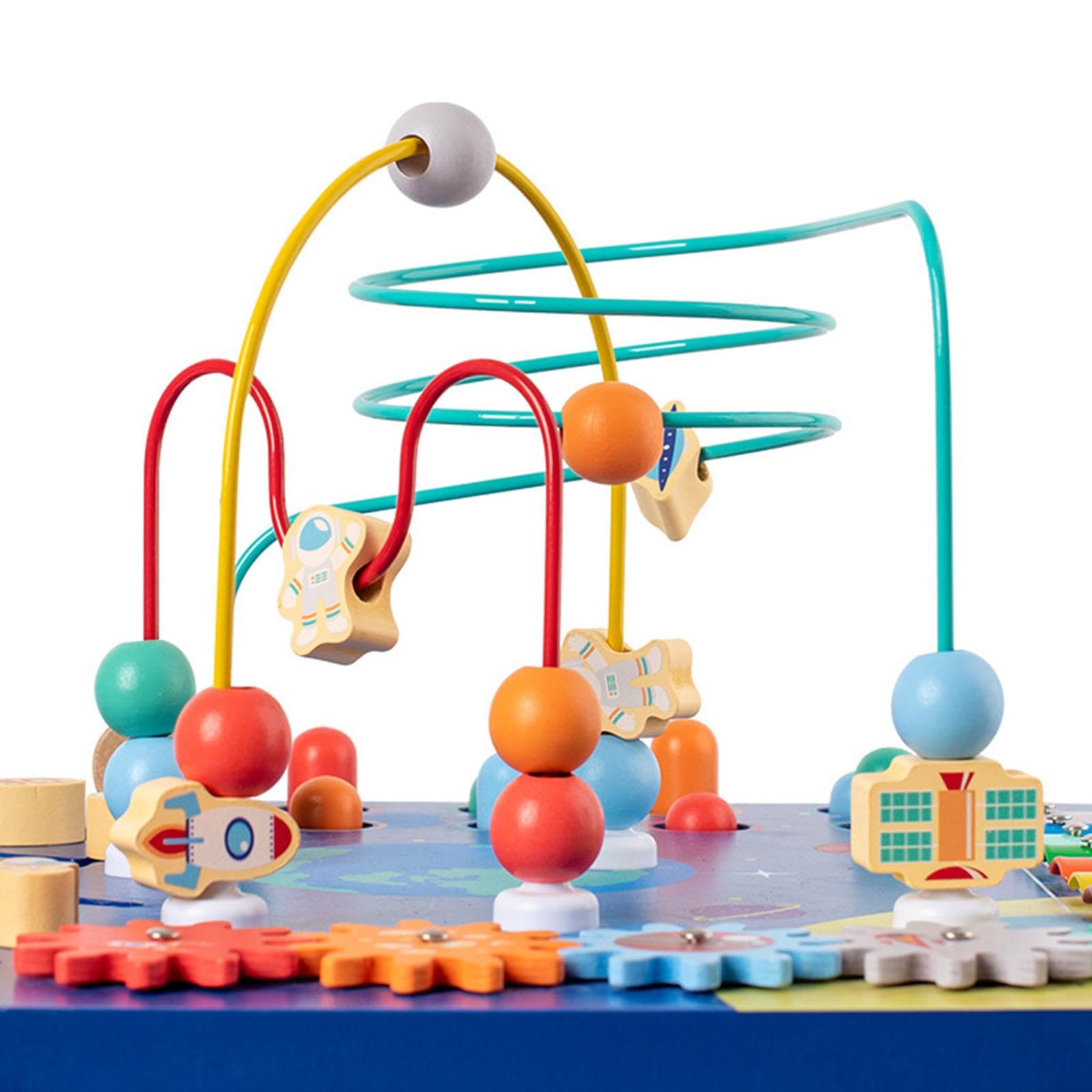 GaotKeut Wooden Activity Table - Montessori Sensory Toy with Bead Maze, Xylophone & Coordination Games for Toddlers & Kids (Boys & Girls) - Perfect for Early Learning, Playtime & Daycare Activities