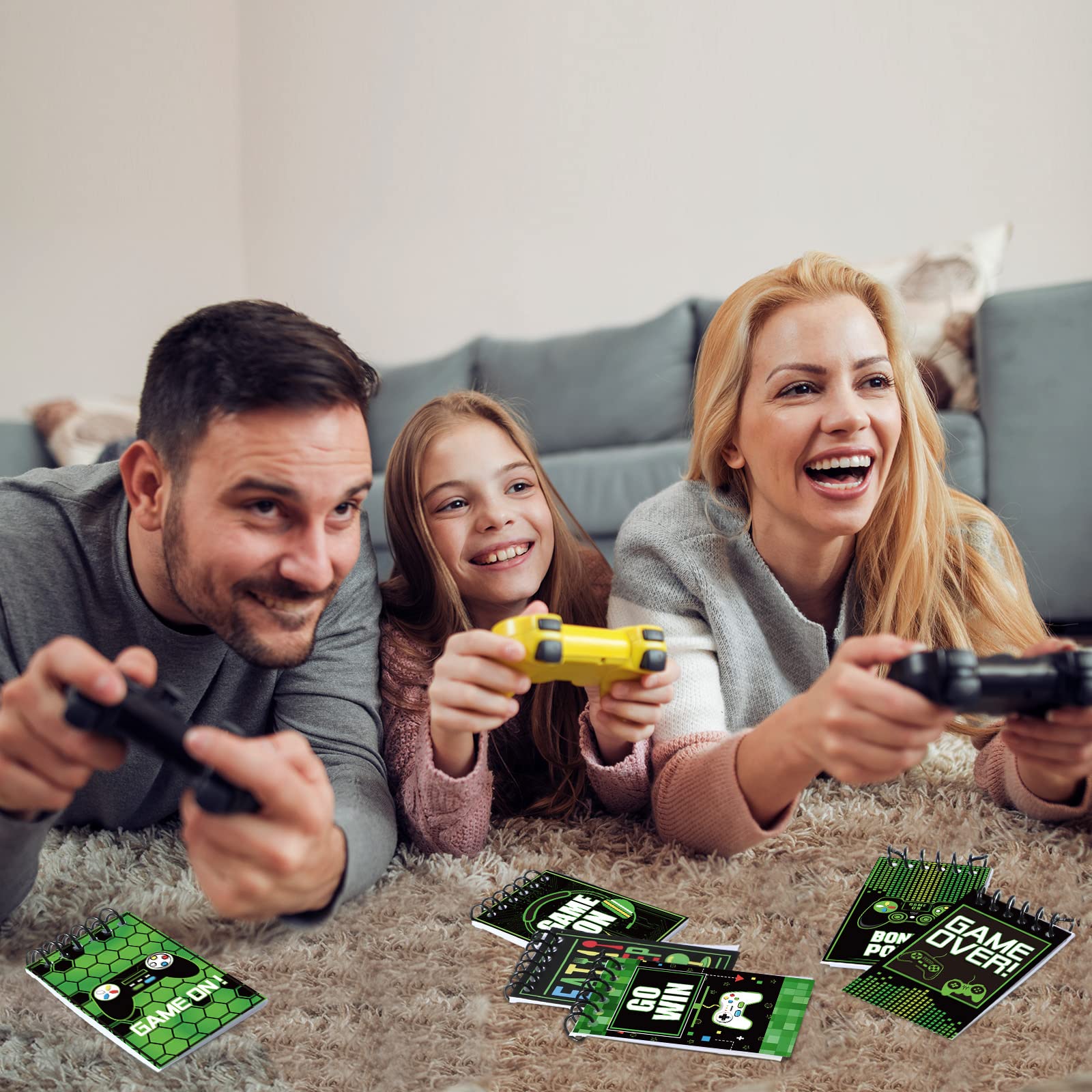 Marspark 24-Piece Mini Gaming Notepad Set - Bulk Video Game Party Favors for Boys & Girls, Classroom Supplies, Birthday Gifts | Perfect for Game-Themed Parties, School Rewards & Gamer Gifts