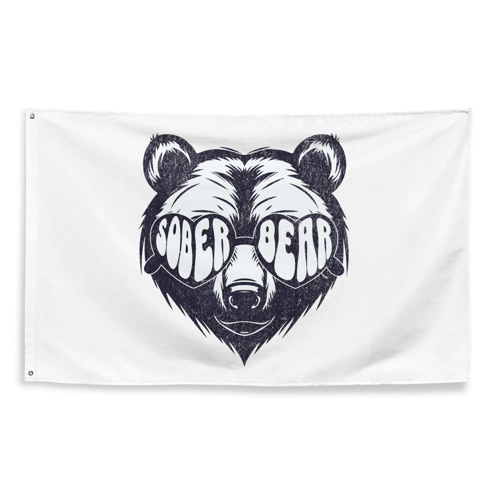 Sober Bear Flag - Motivational Sobriety Banner for Recovery & AA Meetings - Perfect for Home, Office, and Support Group Decor