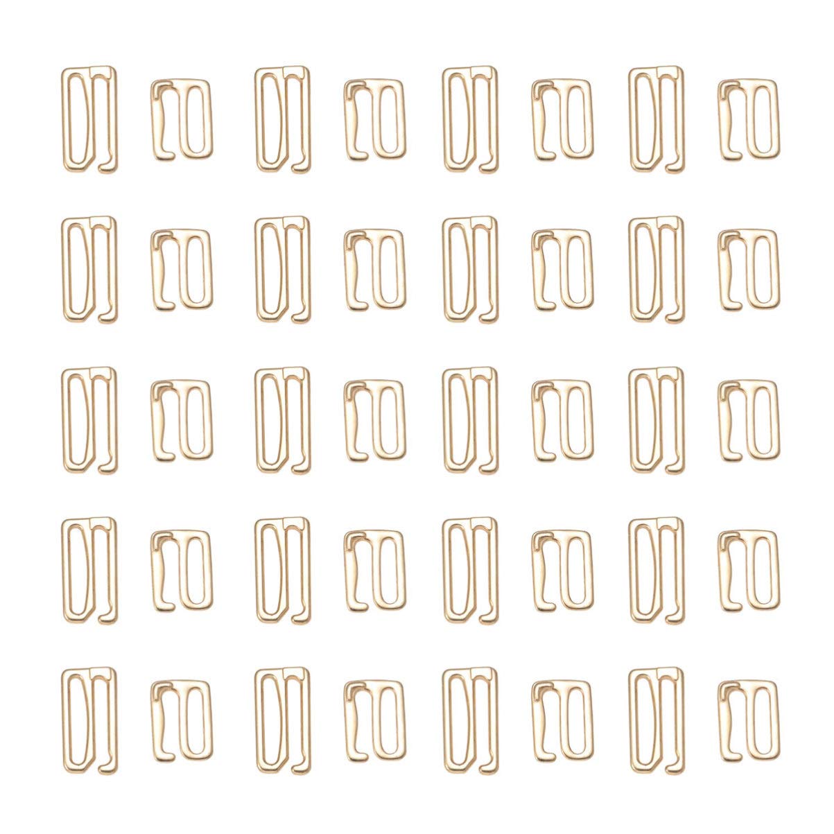 Supvox 40pcs Metal Bra Hooks for Swimsuits & Lingerie - Golden