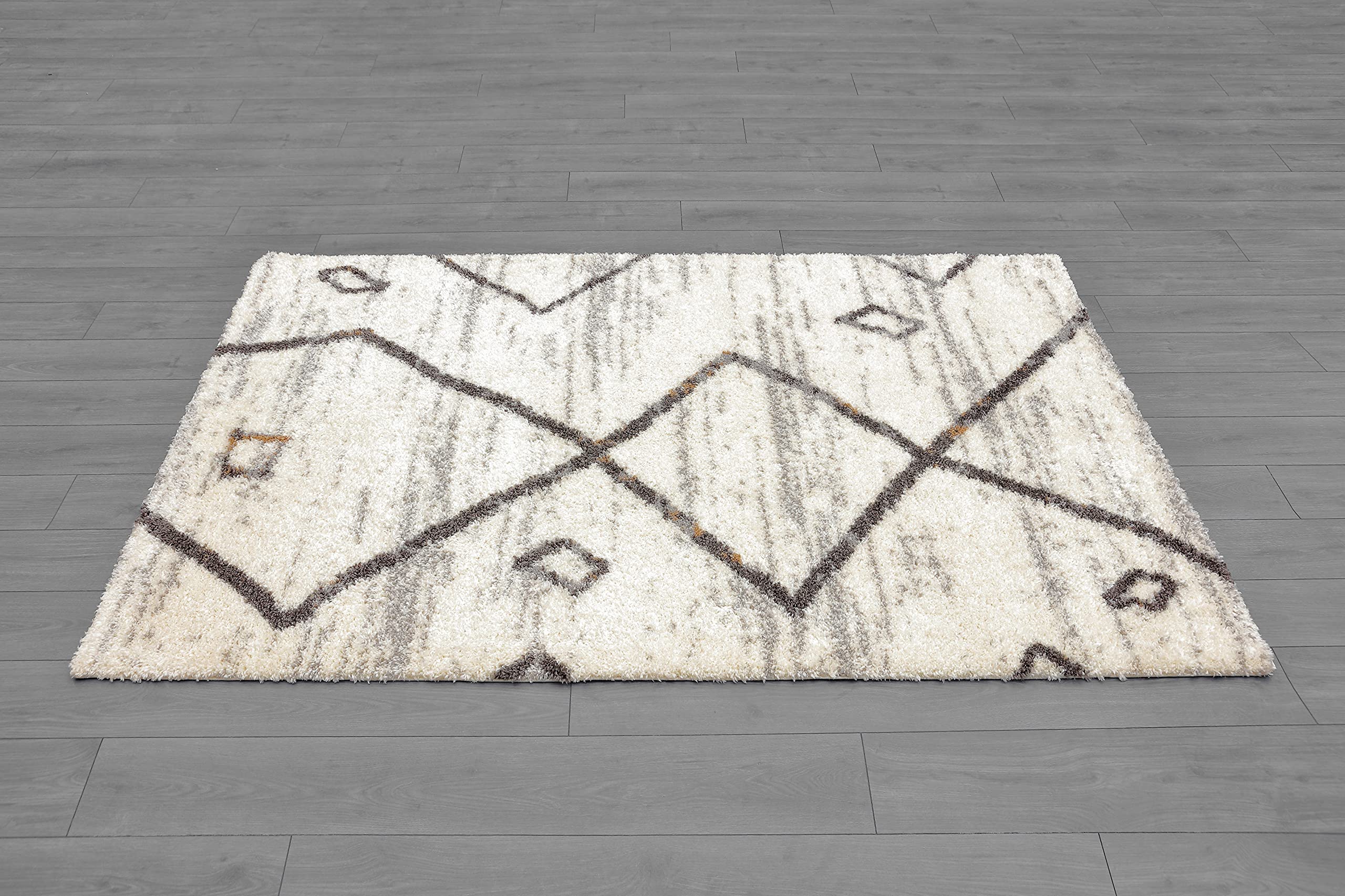 Ladole Florence Cream/Beige Geometric Area Rug - Modern Boho Design for Living Room, Bedroom, or Office Decor