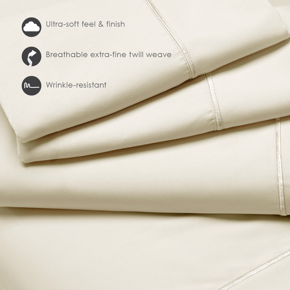 PureCare Luxury Microfiber Sheet Set - Ultra Soft Bed Sheets for All Seasons - Perfect for Master Bedroom, Guest Room & Dorm