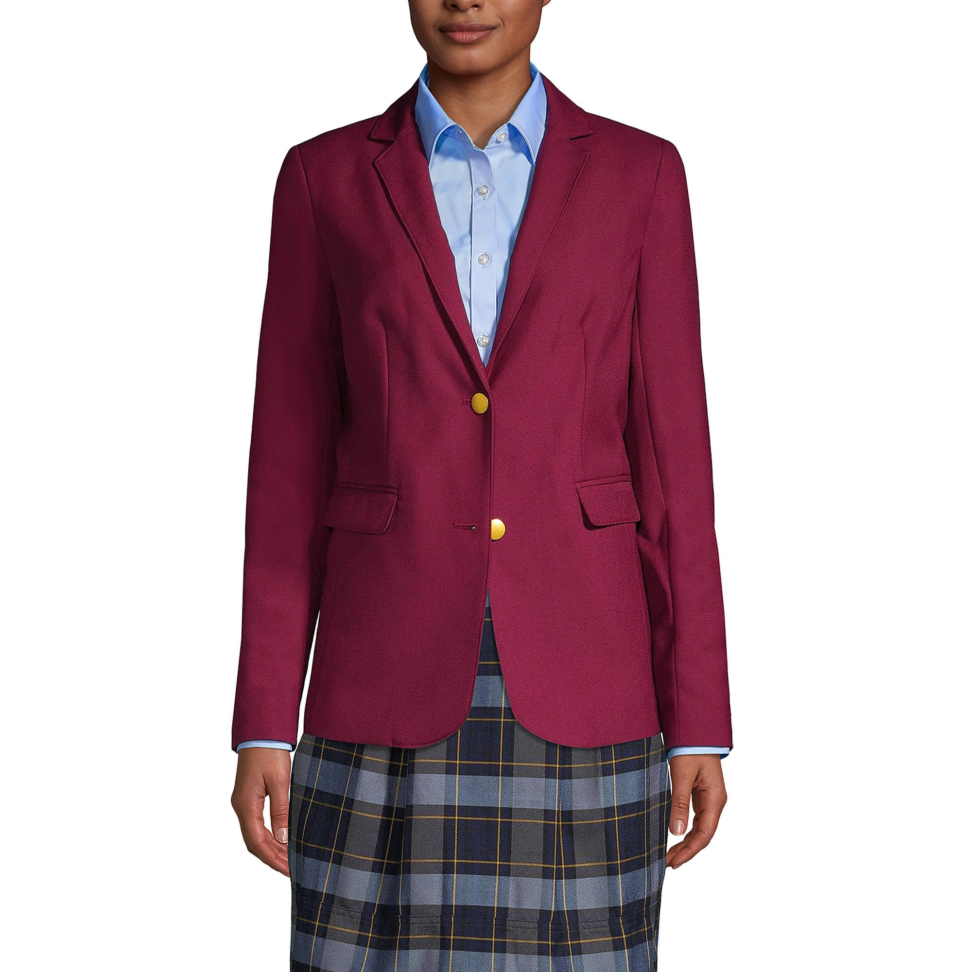 Lands' End Women's Hopsack Blazer for School Uniforms - Classic Fit, Comfortable & Durable - Perfect for School, Office & Professional Dress Codes