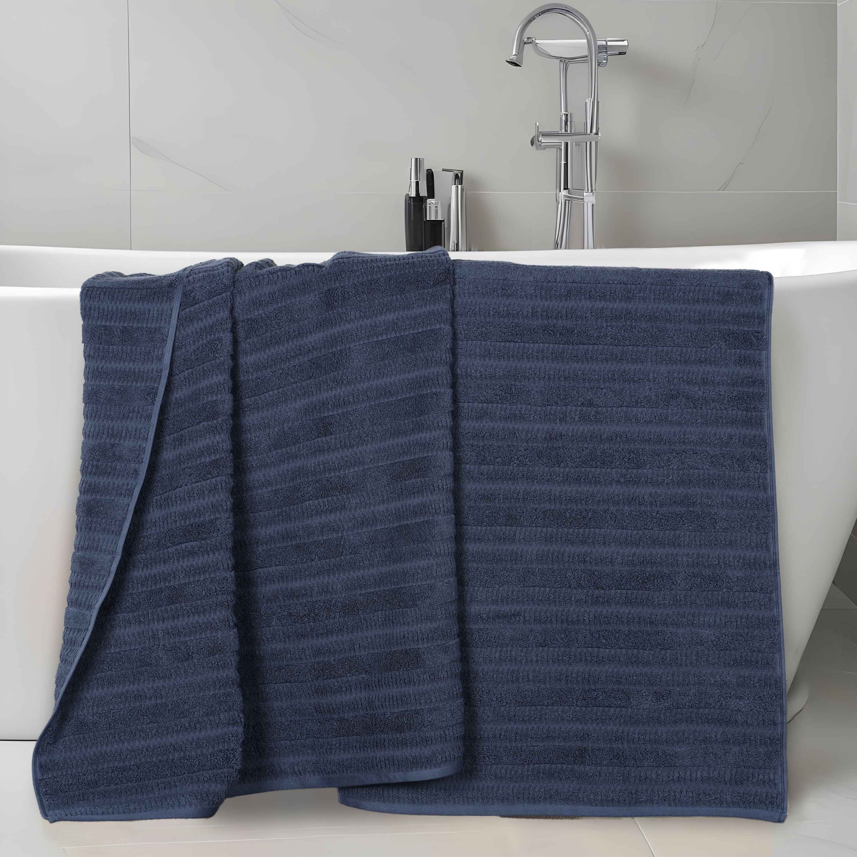 Premium Mika Smart Twist Cotton Bath Sheets - Ultra Soft & Absorbent, Set of 2 (Grey) - Luxury Spa & Bathroom Essentials for Hotels & Home Use
