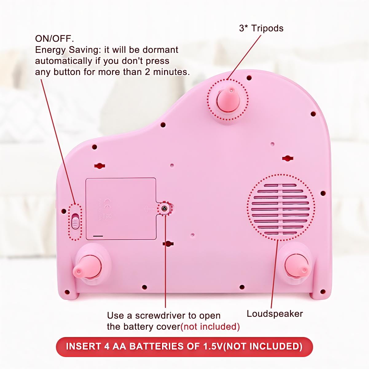 Pink Mini Piano Toy for Toddlers - 24-Key Musical Instrument with Microphone, Perfect First Birthday Gift for 1+ Year Old Girls | Fun Learning & Pretend Play