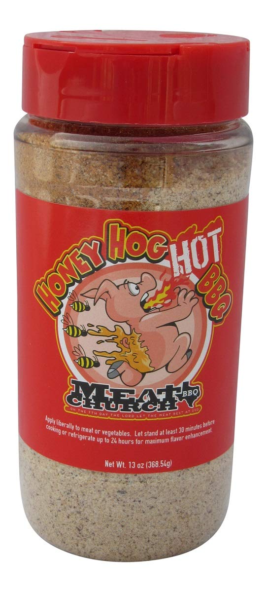 Meat Church Honey Hog Hot BBQ Rub & Seasoning - Gluten Free 13oz for Grilling, Smoking & Roasting Meat & Vegetables | Perfect for Ribs, Chicken, Pork & Veggie Dishes