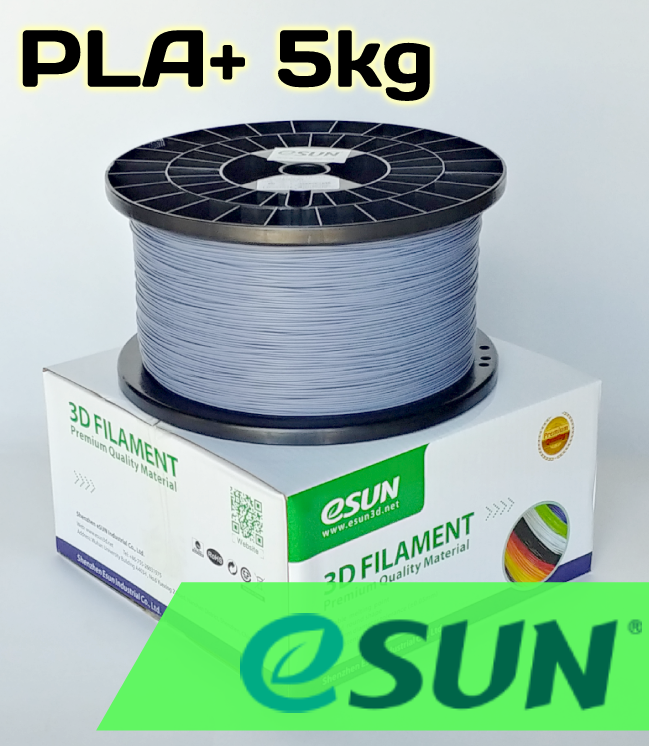Premium eSUN PLA+ Filament 1.75mm - 5kg Spool (Black/White/Grey) for 3D Printing, DIY Projects & Prototyping - High Strength, Low Warping 3D Printer Filament