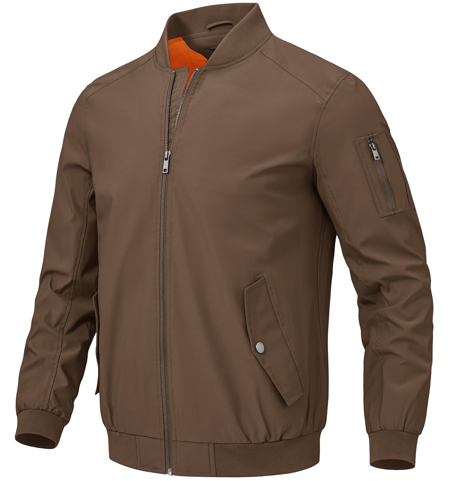 BGOWATU Men's Lightweight Bomber Jacket - Windbreaker Jacket for Men, Casual Fall Coat - Perfect for Outdoor Activities, Travel & Daily Wear