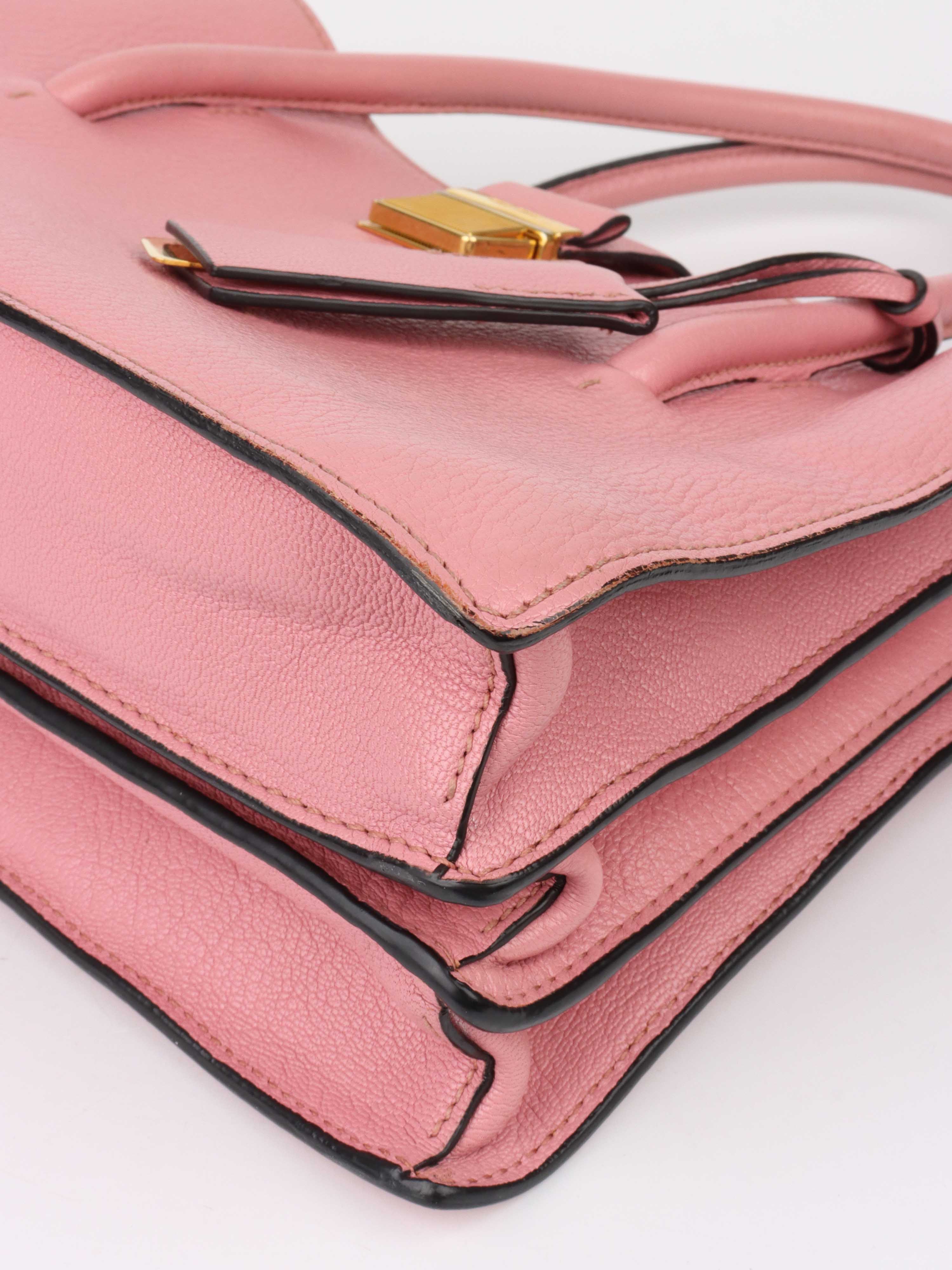 Miu Miu Pink Leather Tote Shoulder Bag for Women - Fashionable Designer Handbag for Work, Travel & Everyday Use