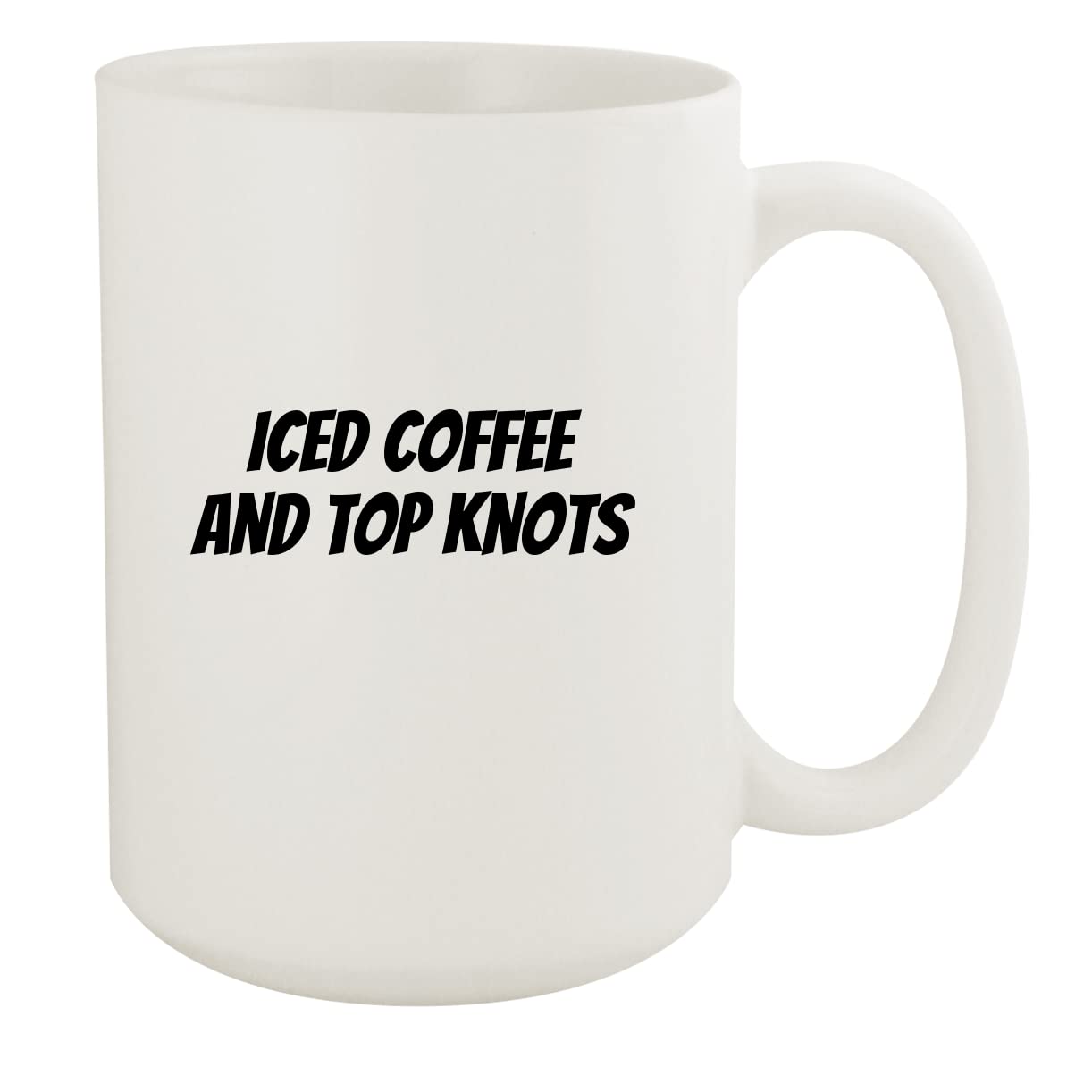 15oz White Ceramic Coffee Mug - Perfect for Iced Coffee & Top Knots - Ideal for Home, Office, and Gift Giving