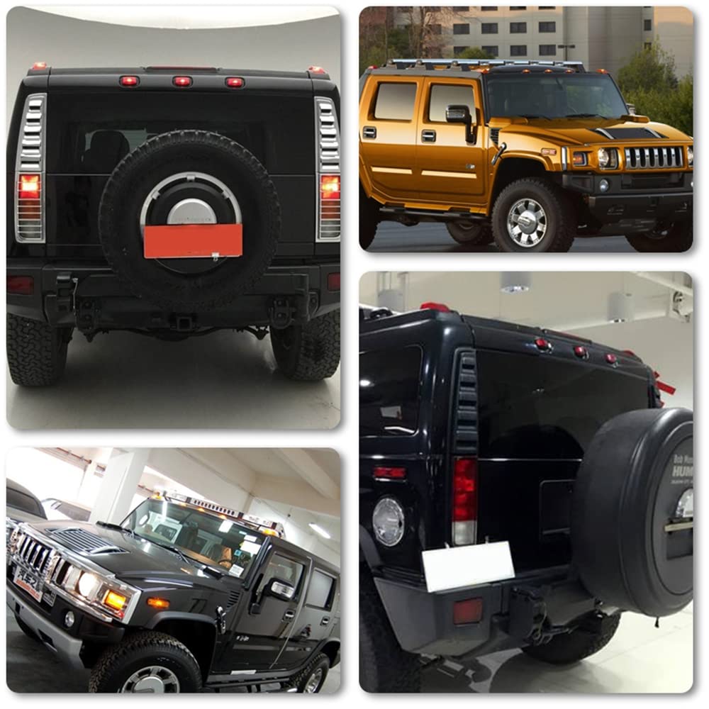 14 Pack Hummer H2 Cab Roof Lamps - Compatible with 2003-2009 Hummer H2 & H2 SUT - Clearance LED Side Marker Light Kit (Front/Rear Amber/Red) - Durable Replacement for Off-Road & Night Driving Safety