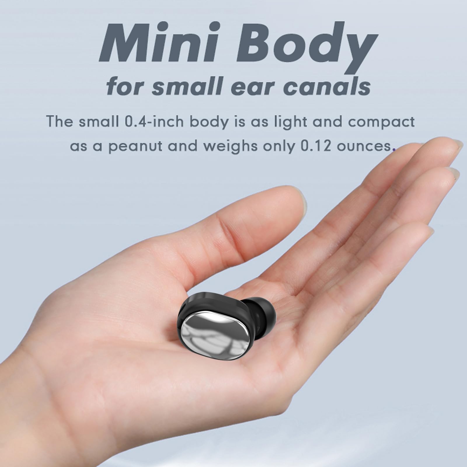 Mini Single Wireless Earbud - 18 Hours Playtime, Purple Invisible Bluetooth Earpiece with Mic for iPhone & Android - Perfect for Driving, Workouts & Hands-Free Calls