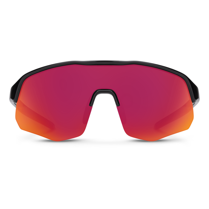 Cadence Black Polarized Sunglasses with Red Mirror Lens - Stylish UV Protection for Driving, Running & Outdoor Activities