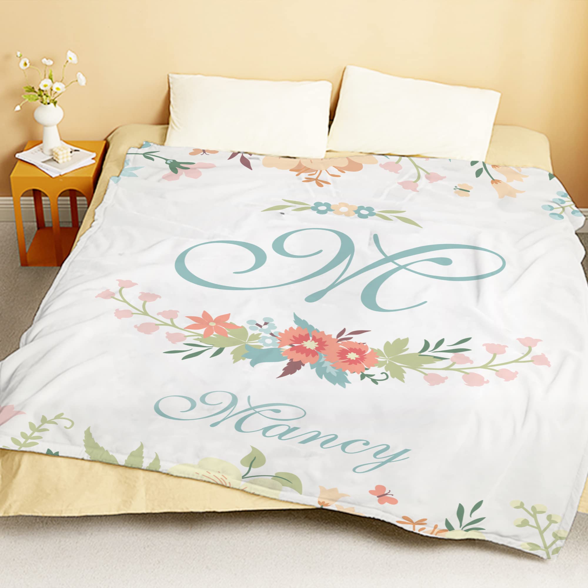 Personalized Baby Blankets for Girls & Boys with Name - Soft Newborn Blanket, Custom Baby Name Blanket, Kids Throw Blanket - Perfect Baby Shower Gift & Nursery Essential