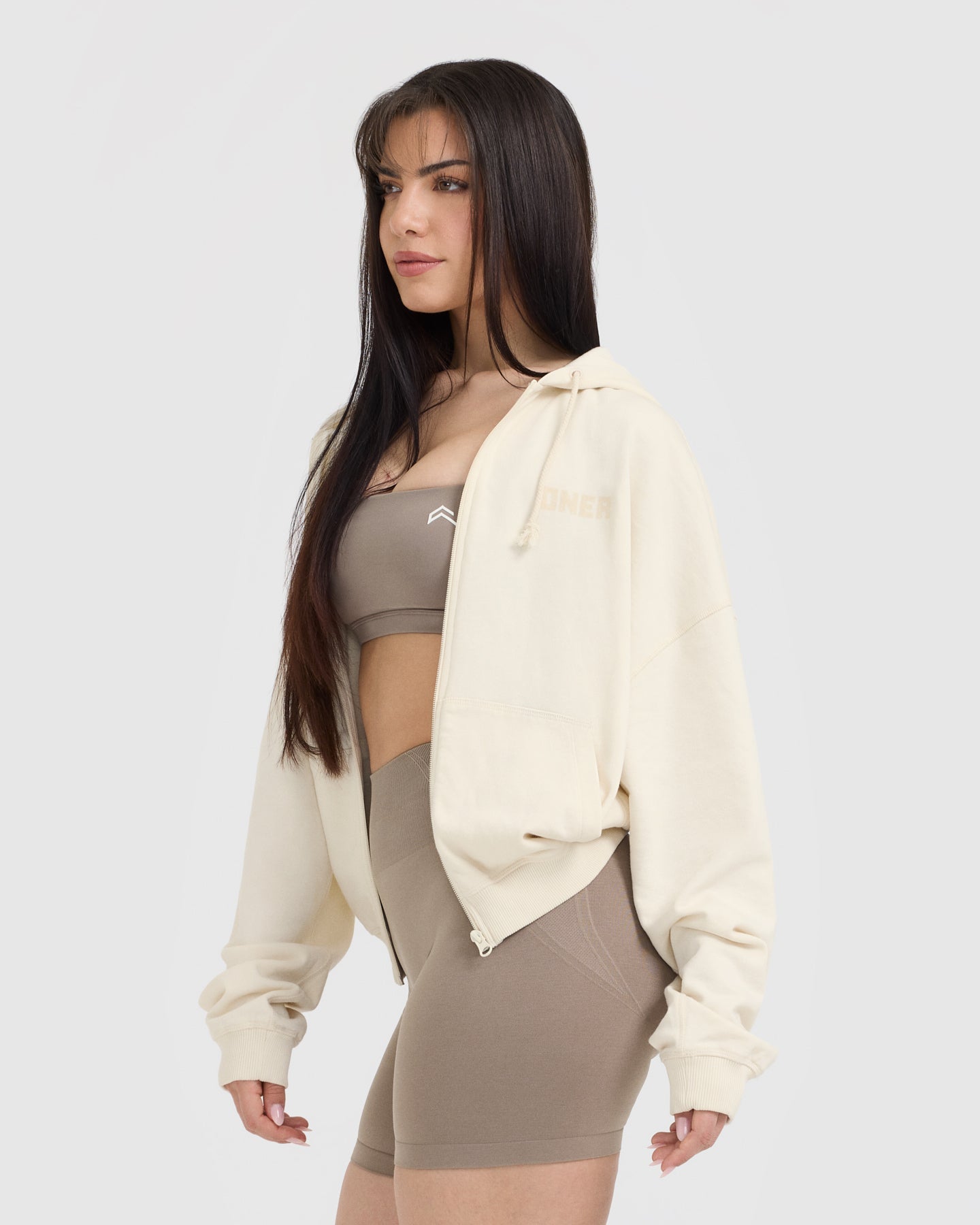 Raw Lounge Oversized Zip Hoodie for Men & Women - Soft Fleece Pullover with Kangaroo Pocket | Off White | Perfect for Casual Wear, Loungewear, and Outdoor Activities
