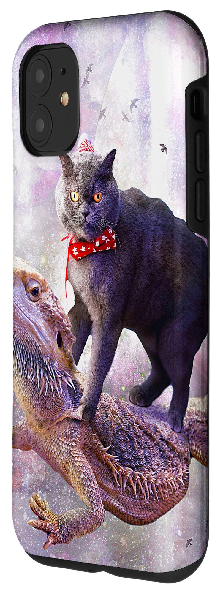 iPhone 11 Case - Space Cat Riding Bearded Dragon Lizard Design | Protective Phone Cover for iPhone 11 | Perfect for Sci-Fi Fans, Pet Lovers & Unique Style Enthusiasts