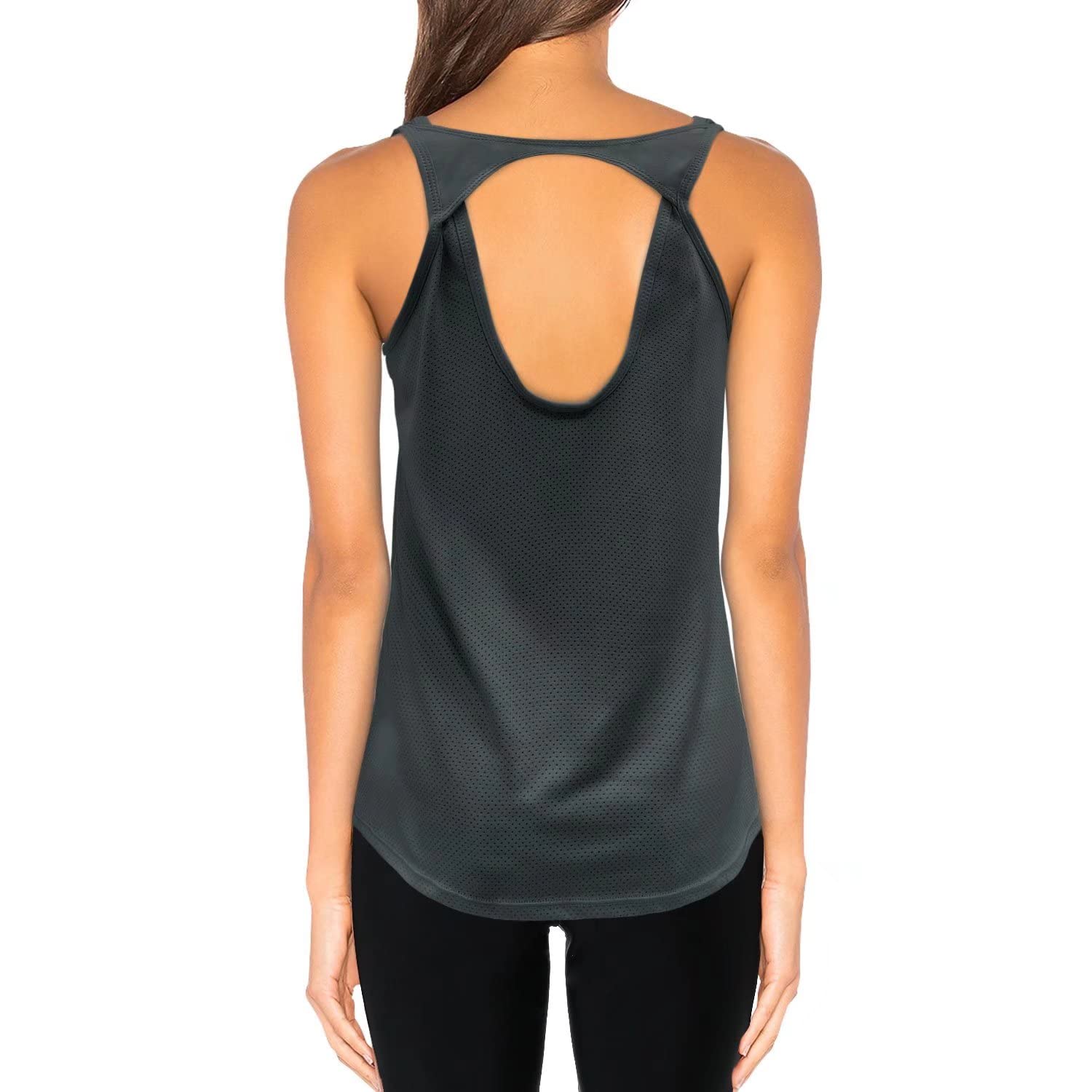 Women's Workout Tank Tops - Sleeveless Racerback Yoga Shirts for Running, Gym & Fitness | HISOKOI Breathable Loose Fit Athletic Tops