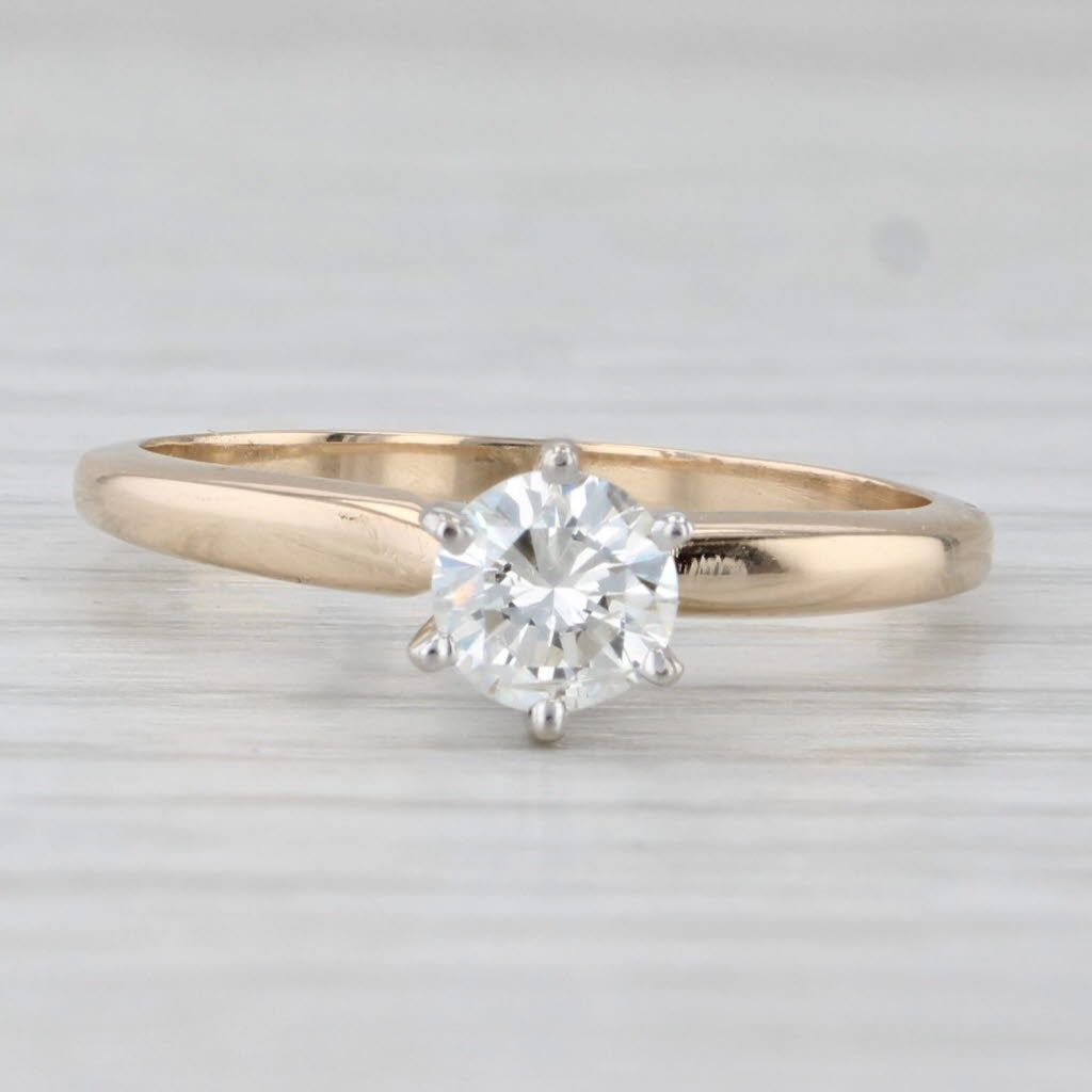 0.44 Carat Star of Love Solitaire Diamond Engagement Ring - 14K White Gold Size 6.25 - Perfect for Proposals, Anniversaries & Romantic Occasions