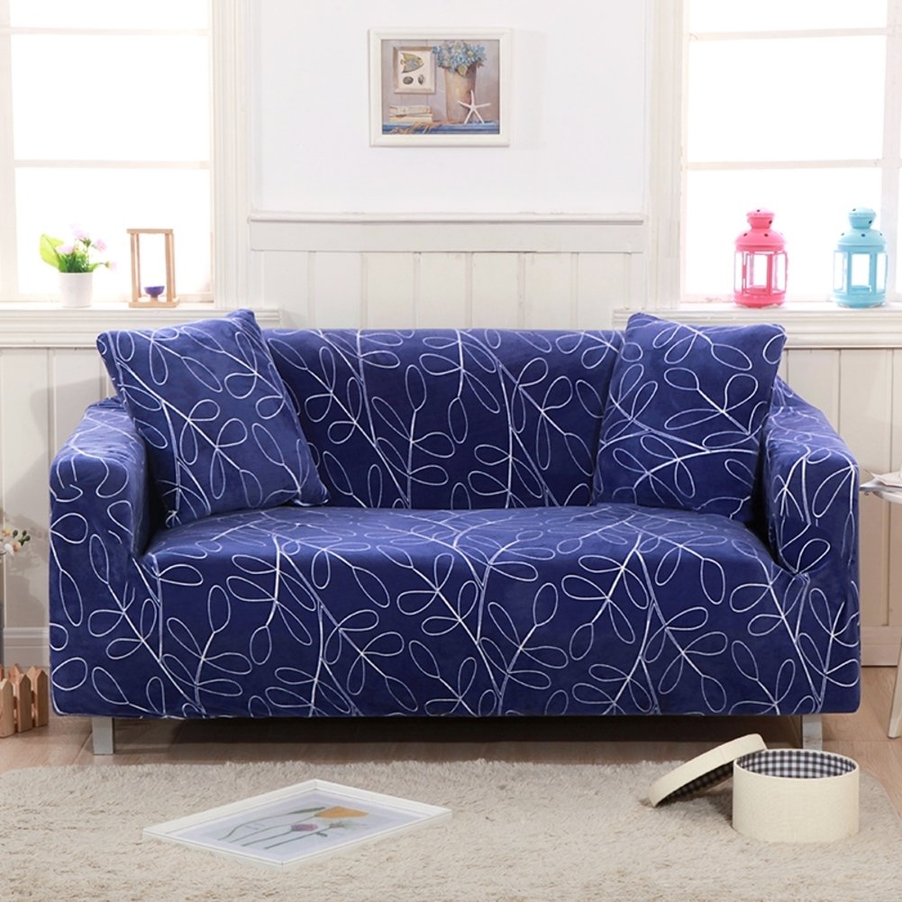 Premium Thick Elastic Sofa Slipcover - Plush Furniture Protector for 2-Seater Couch (55x73 Inch), Solid Color Stretchable Sectional Sofa Cover - Perfect for Living Room, Home Decor & Pet Protection