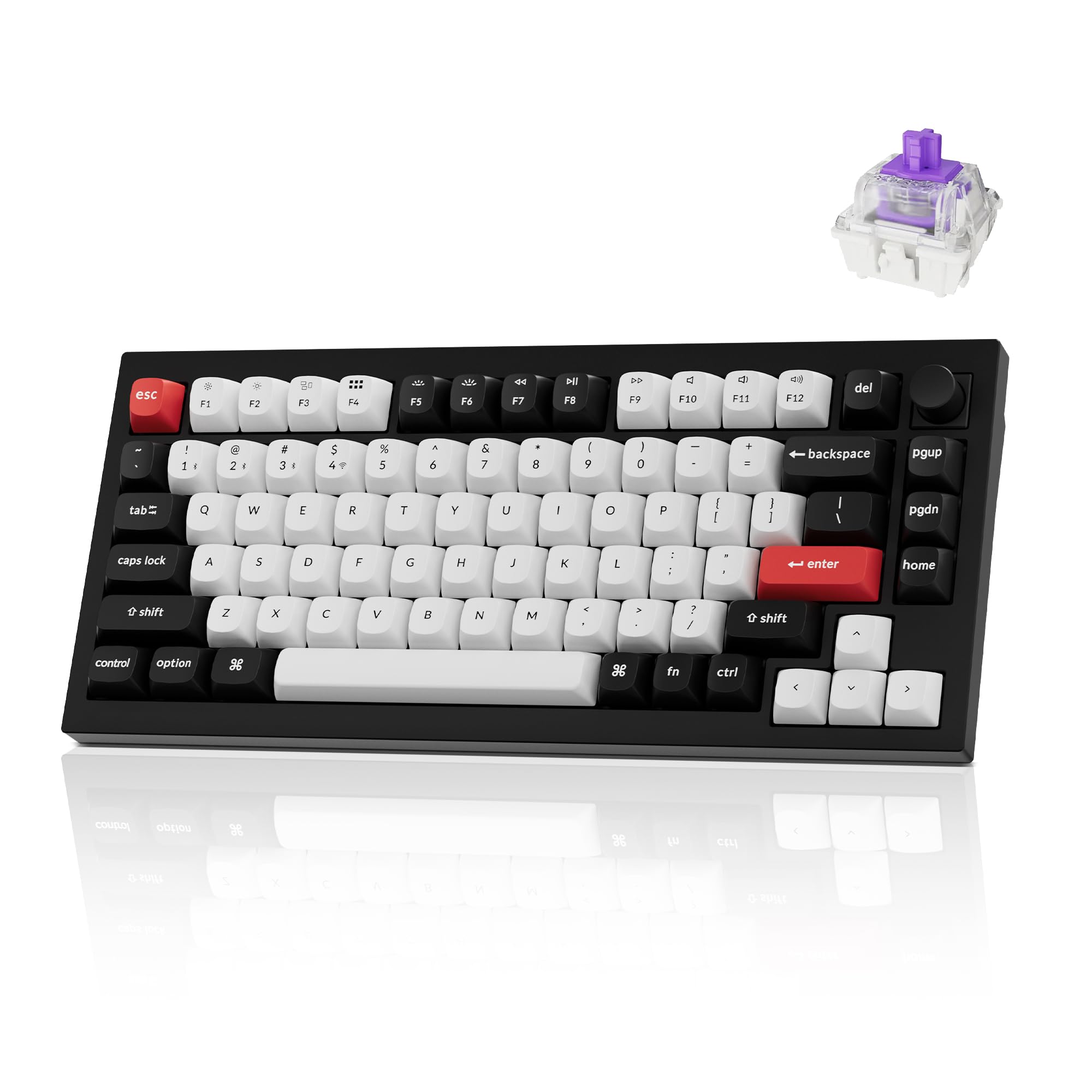 Keychron Q1 HE Wireless Custom Mechanical Keyboard with Hall Effect Gateron Double-Rail Magnetic Switch - Rapid Trigger, QMK/VIA, 2.4GHz & Bluetooth, RGB Backlit - Hot-Swappable for Mac/Windows/Linux - Perfect for Gaming, Typing & Programming