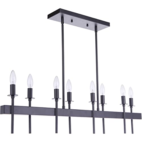 Craftmade 54378-FB Larrson Modern 8-Light Candle Island Chandelier - 480 Watts, 9