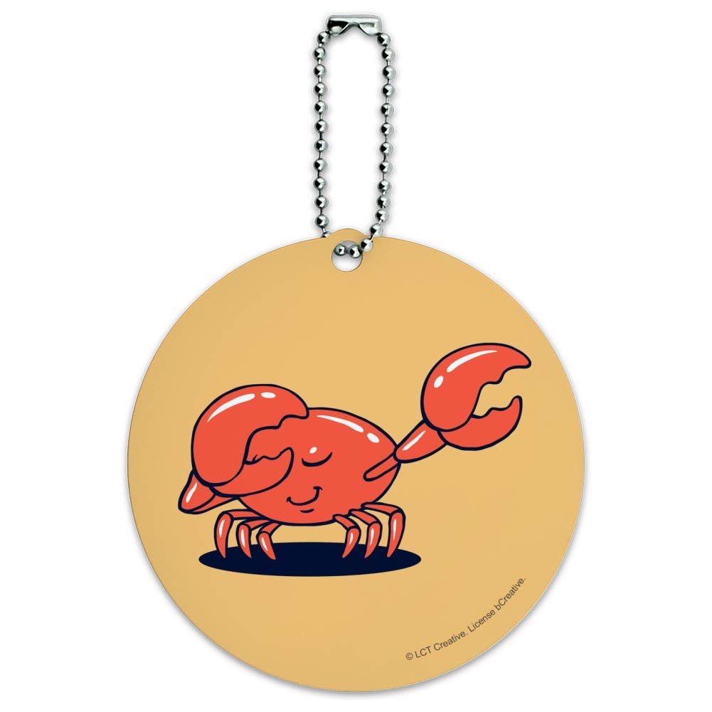 Funny Crab Dubstep Luggage ID Tag - Humorous Round Suitcase Name Tag for Travel & Carry-On Bags - Perfect for Airports, Vacations & Unique Gift Ideas