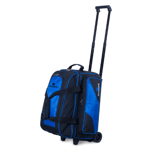 Brunswick Zone Double Roller Blue Bowling Bag - Durable & Spacious for Bowling Balls & Accessories - Perfect for League Play & Tournaments