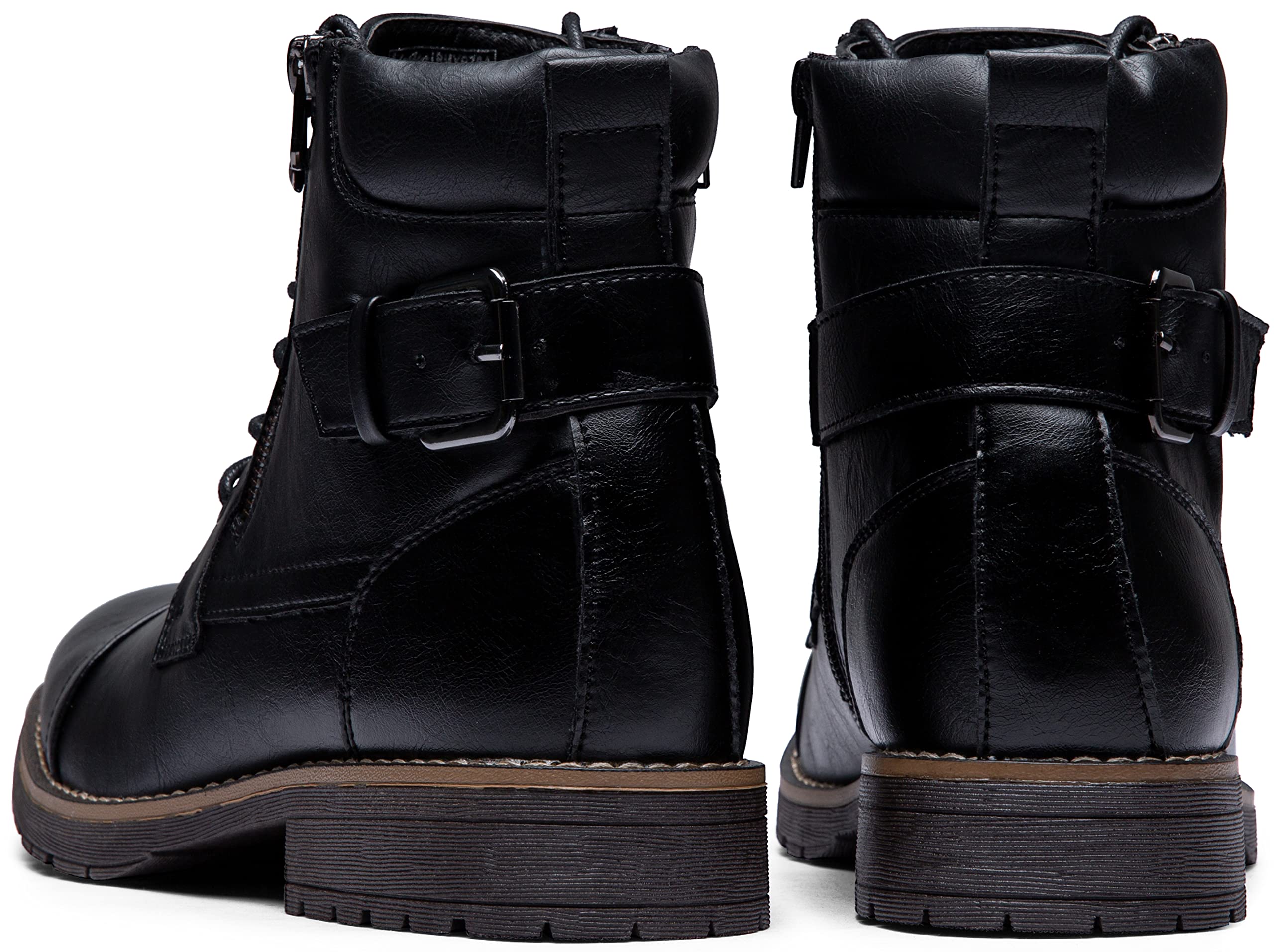 Vostey Men's Casual Motorcycle Combat Ankle Boots - Stylish Dress Boots for Men | Perfect for Riding, Work & Everyday Wear