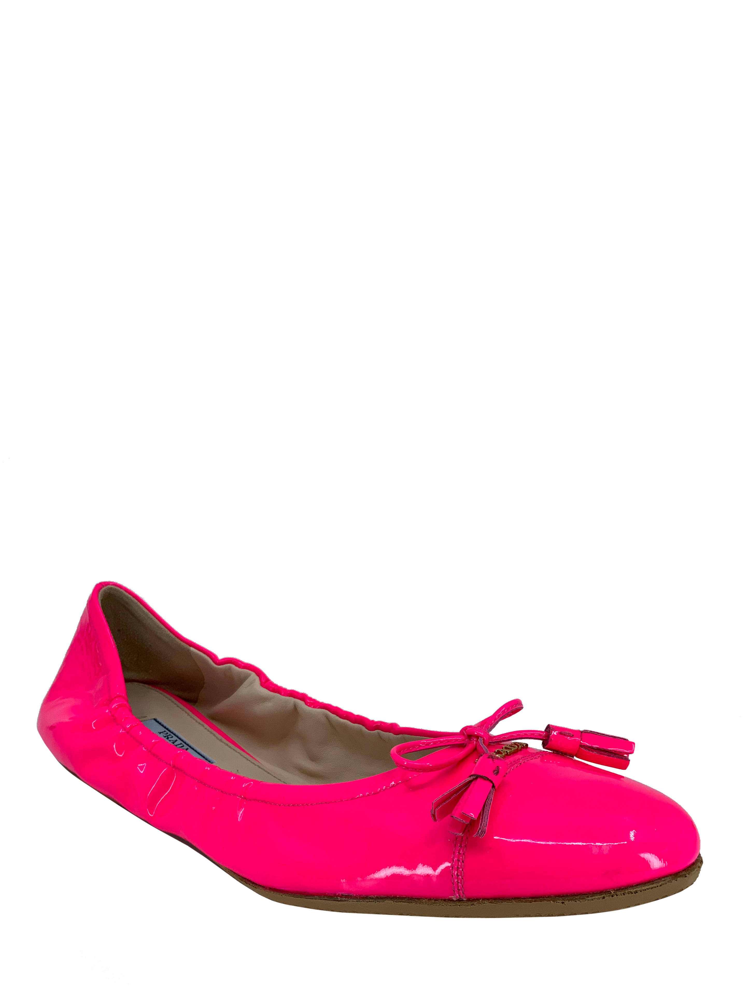PRADA Patent Leather Classic Cap Toe Ballet Flats Women's Size 11 | Comfortable & Stylish Shoes for Work, Party & Daily Wear